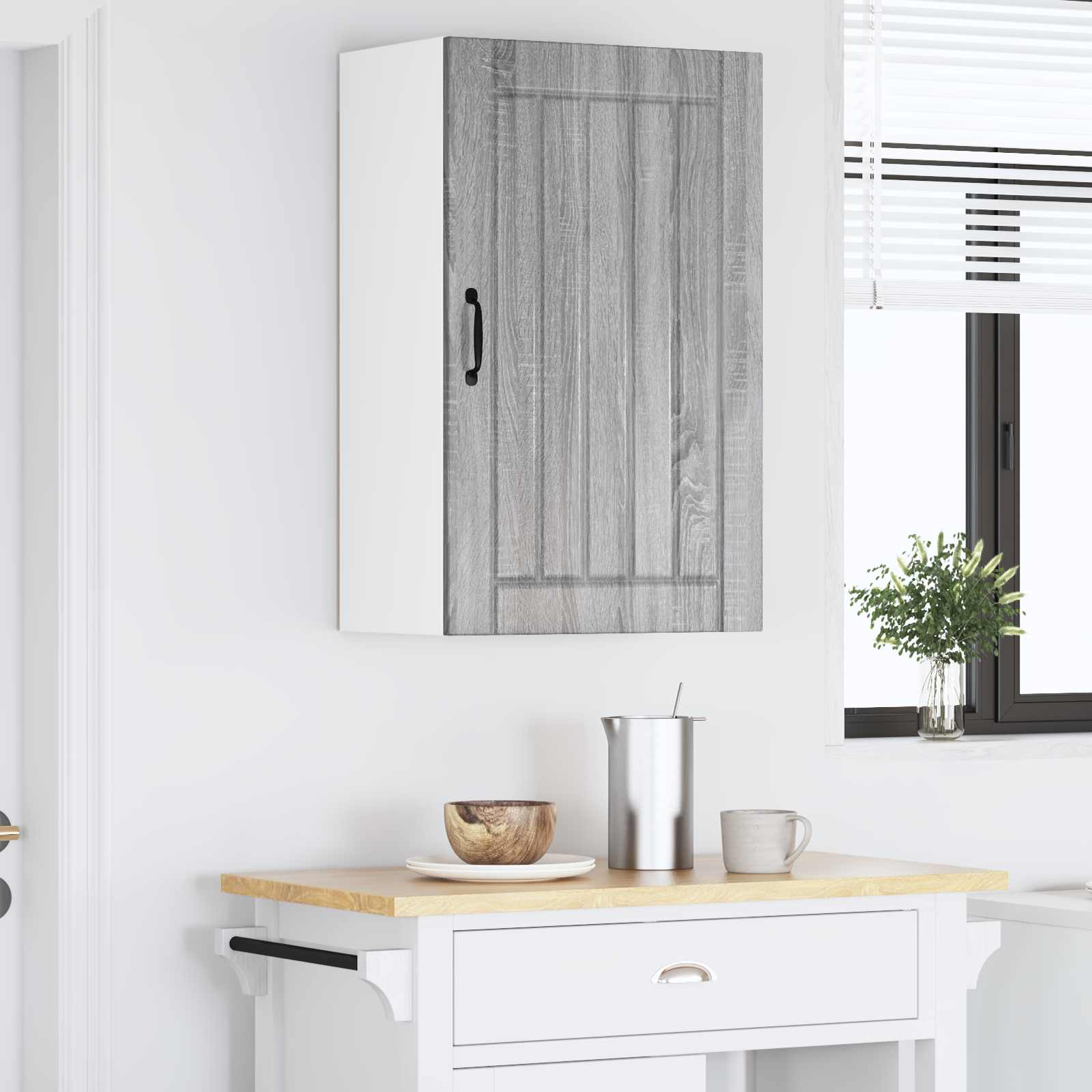 vidaXL Szafka ścienna LUCCA Szary Sonoma 50 x 31 x 80 cm