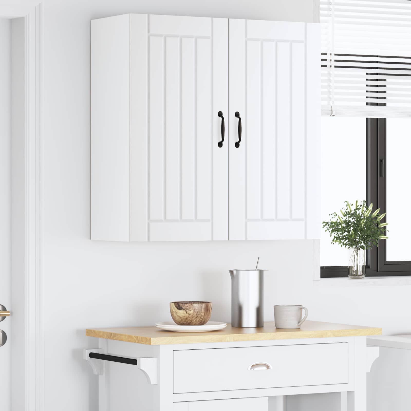 vidaXL Szafka ścienna LUCCA Biały 80 x 31 x 80 cm Drewno inżynieryjne