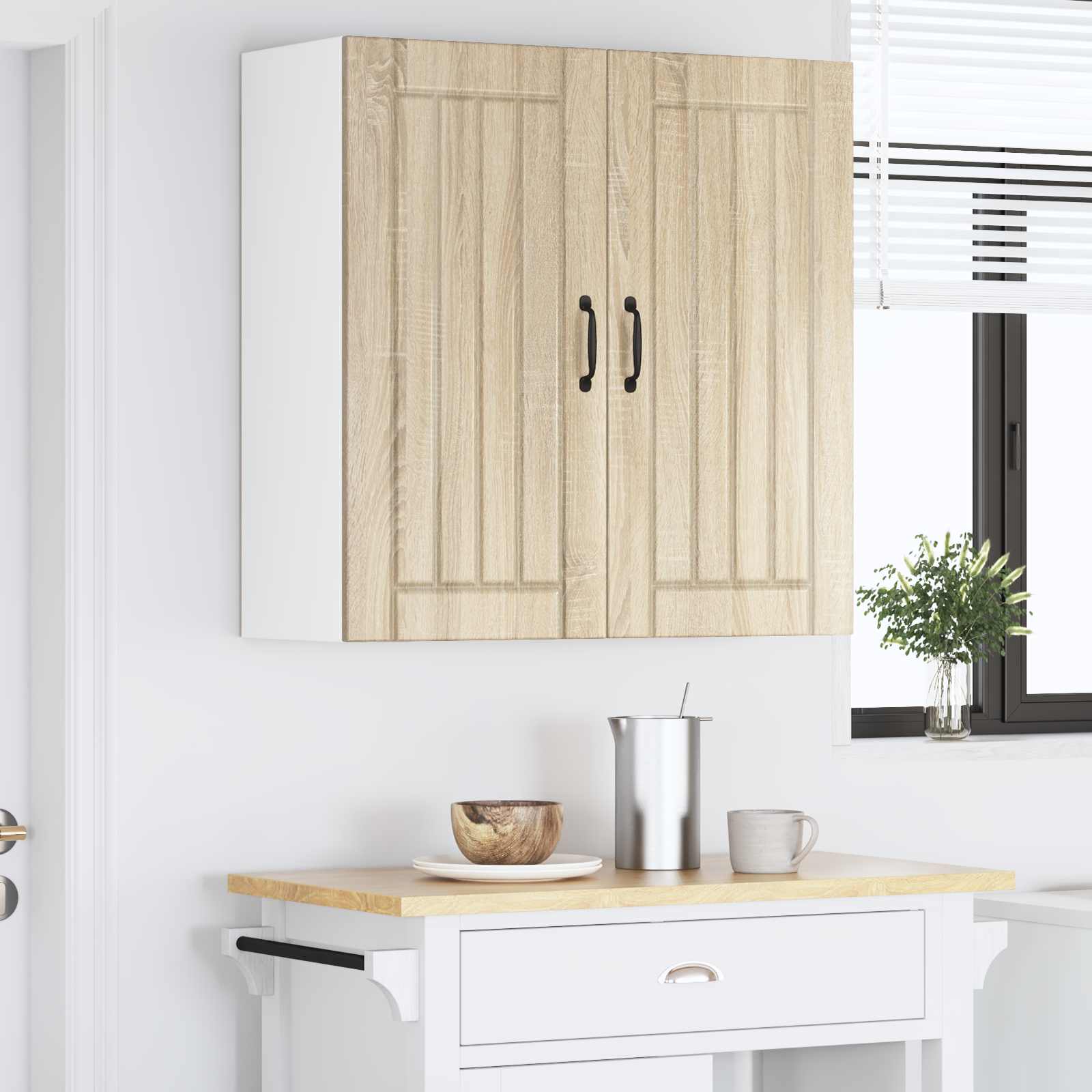 vidaXL Szafka ścienna LUCCA dąb Sonoma 80 x 31 x 80 cm