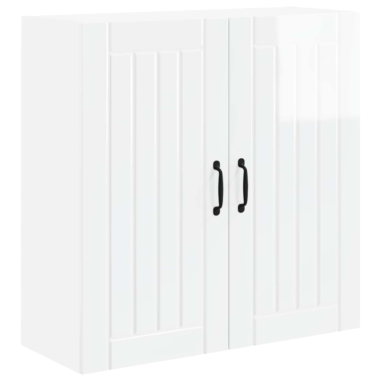 vidaXL Szafka ścienna LUCCA Biały wysoki połysk 80 x 31 x 80 cm