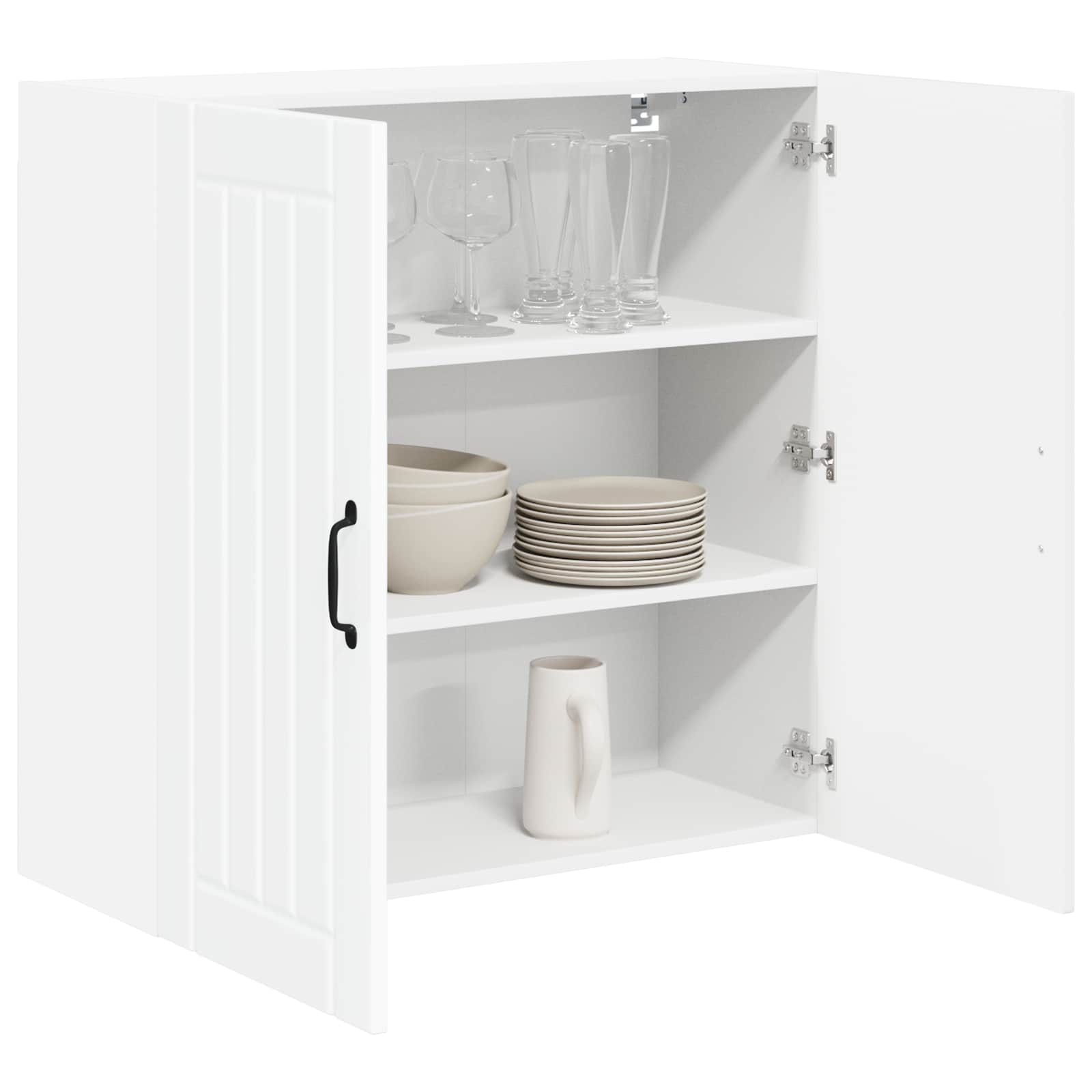 vidaXL Szafka ścienna LUCCA Biały wysoki połysk 80 x 31 x 80 cm