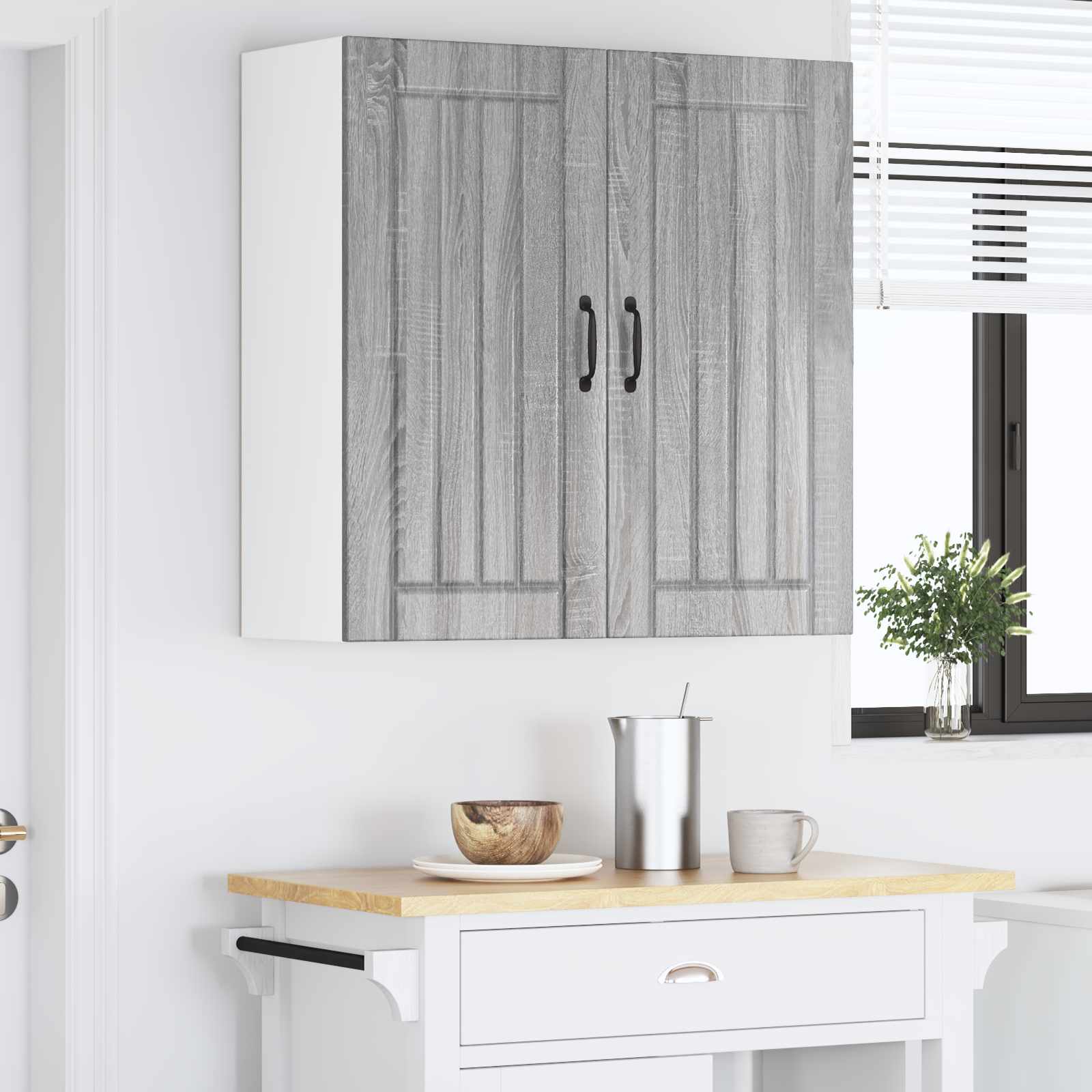 vidaXL Szafka ścienna LUCCA Szary Sonoma 80 x 31 x 80 cm