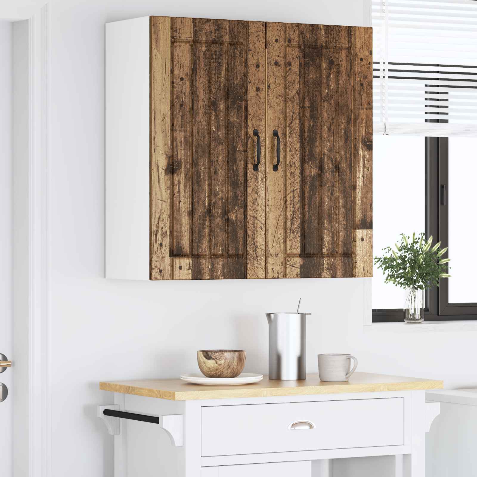 vidaXL Szafka ścienna LUCCA Stare drewno 80 x 31 x 80 cm