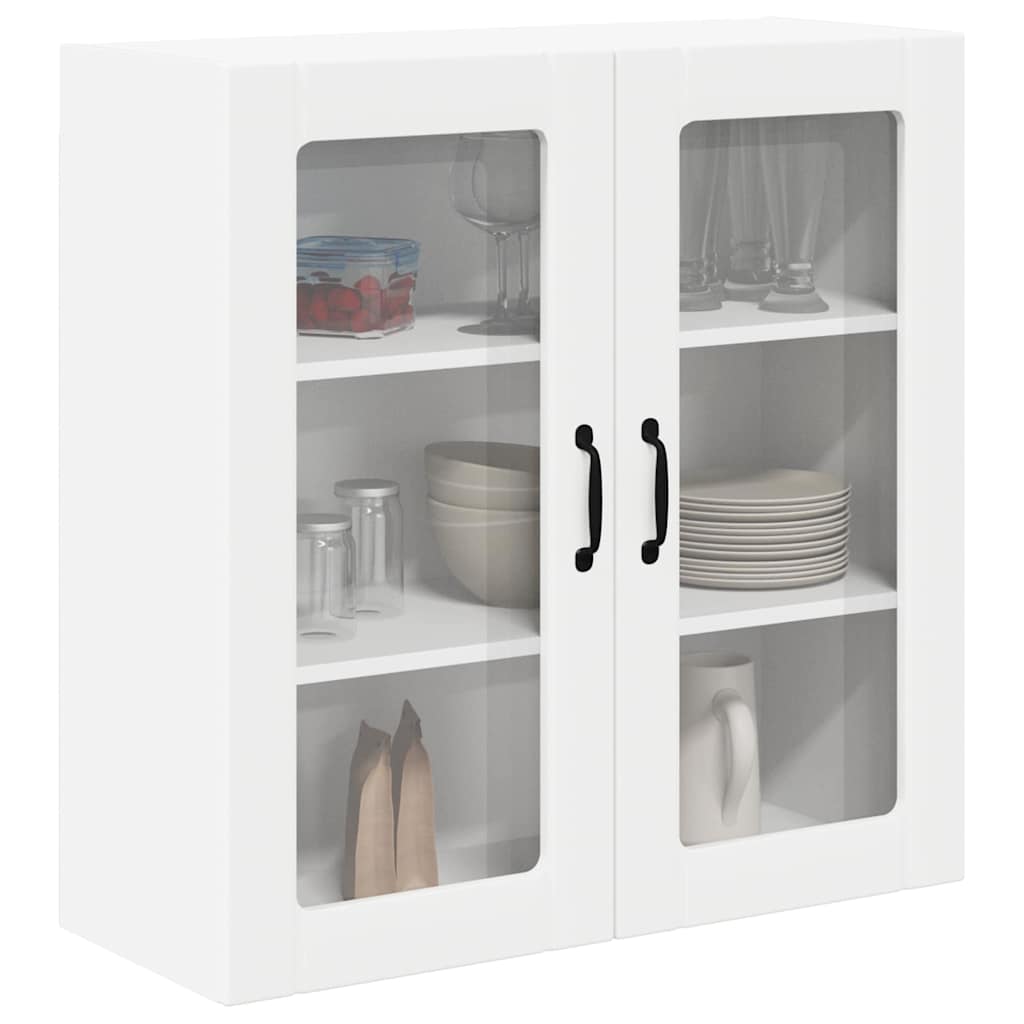 vidaXL Szafka szklana na ścianę LUCCA Biały 80 x 31 x 80 cm