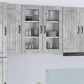 vidaXL Szafka szklana na ścianę LUCCA Betonowy szary 80 x 31 x 80 cm