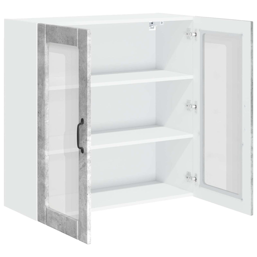 vidaXL Szafka szklana na ścianę LUCCA Betonowy szary 80 x 31 x 80 cm