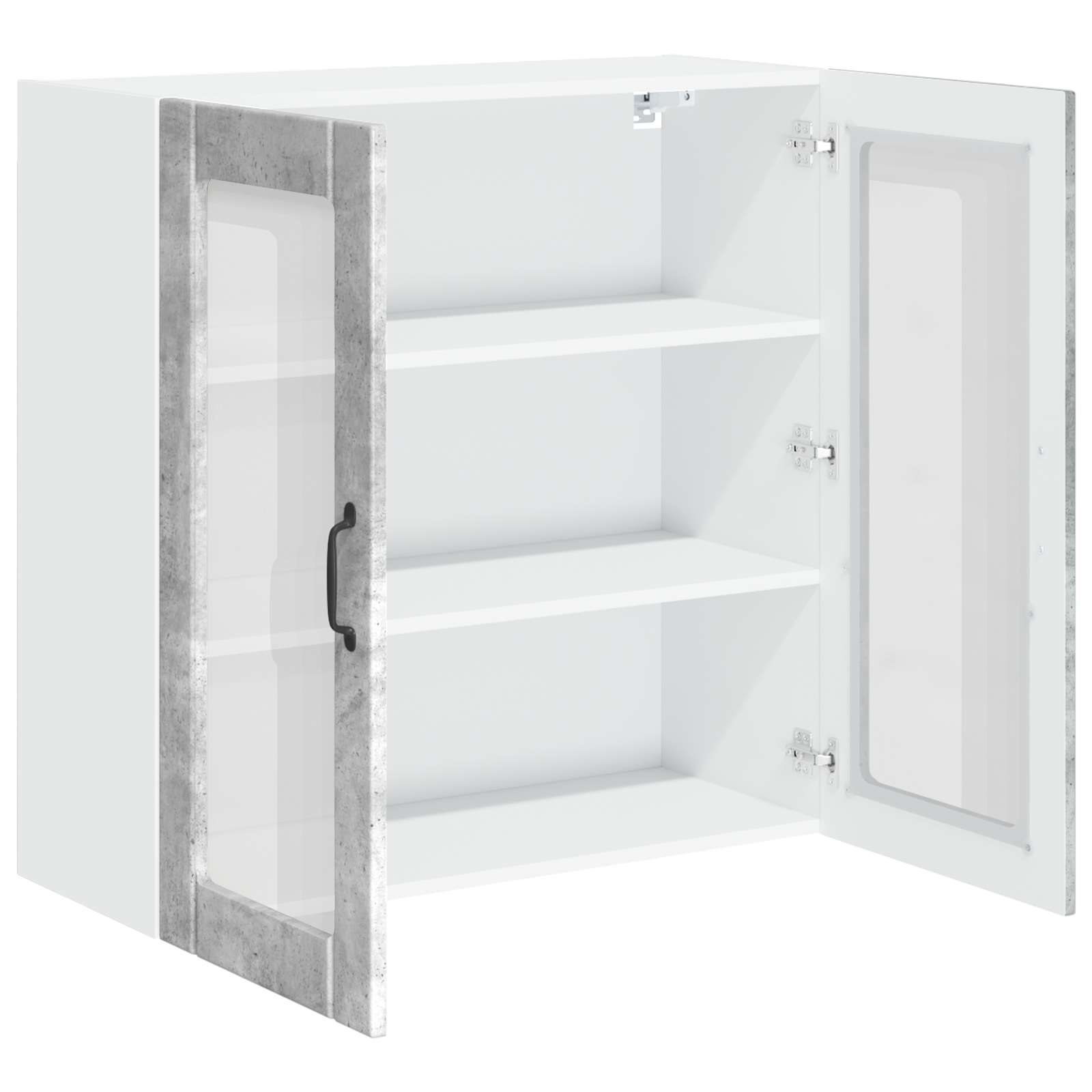 vidaXL Szafka szklana na ścianę LUCCA Betonowy szary 80 x 31 x 80 cm