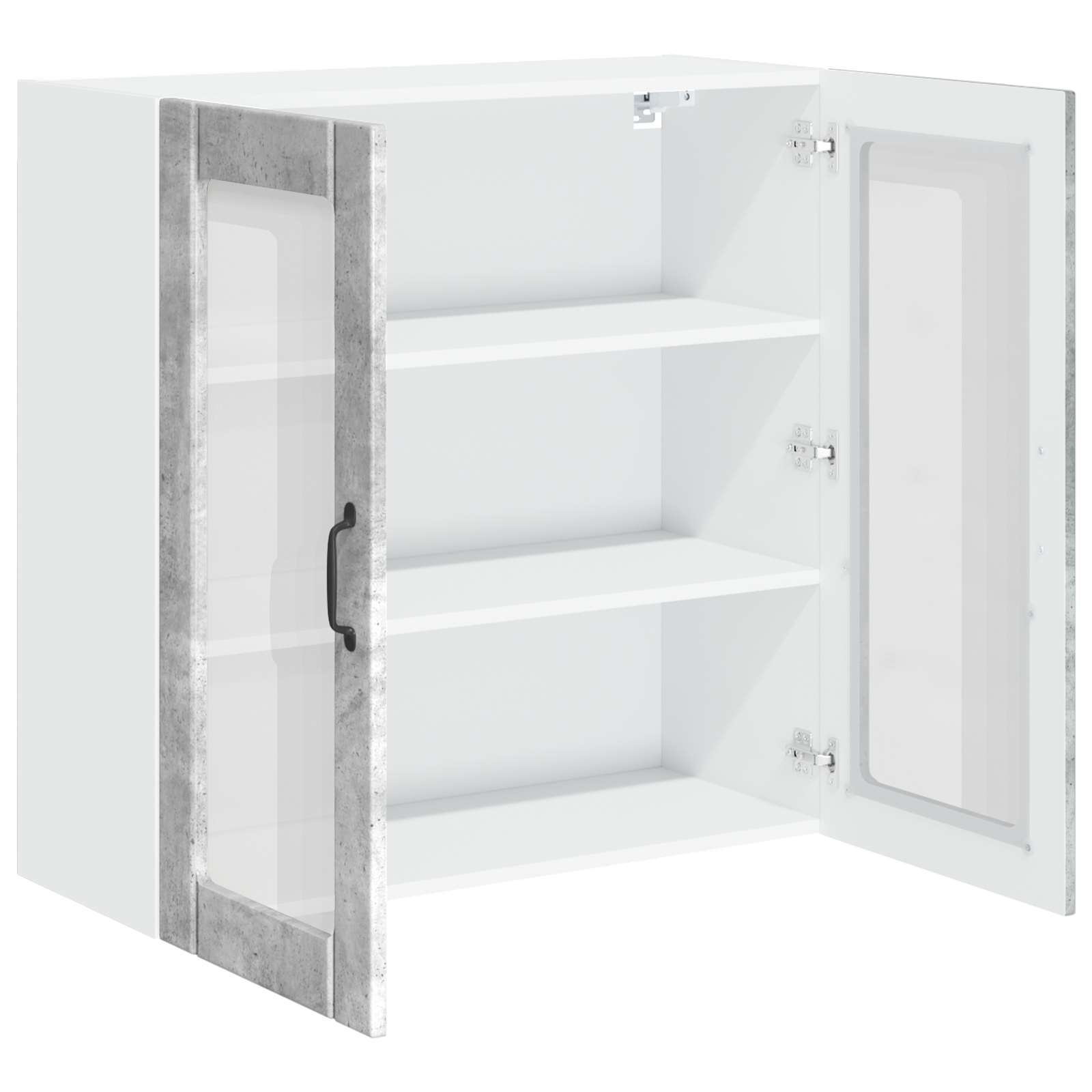 vidaXL Szafka szklana na ścianę LUCCA Betonowy szary 80 x 31 x 80 cm