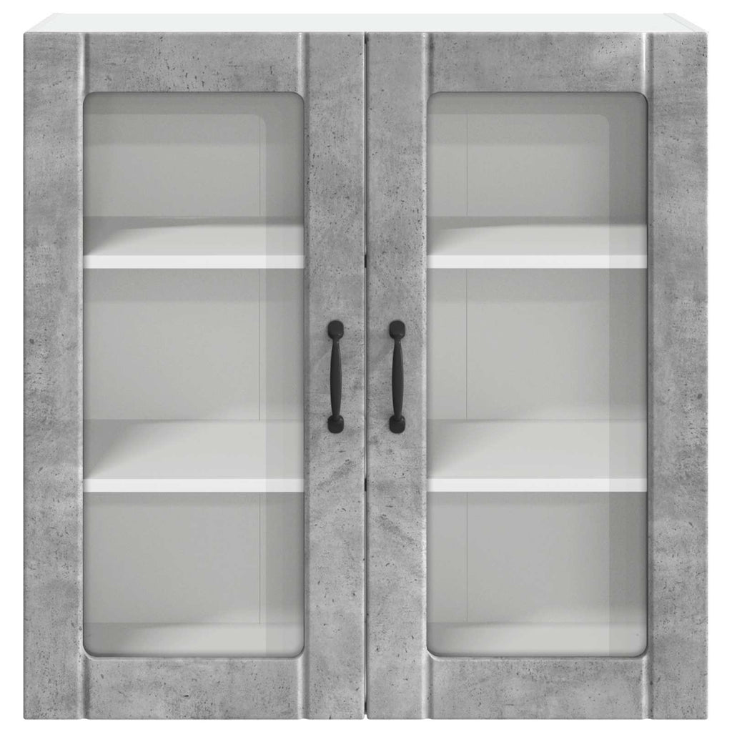 vidaXL Szafka szklana na ścianę LUCCA Betonowy szary 80 x 31 x 80 cm