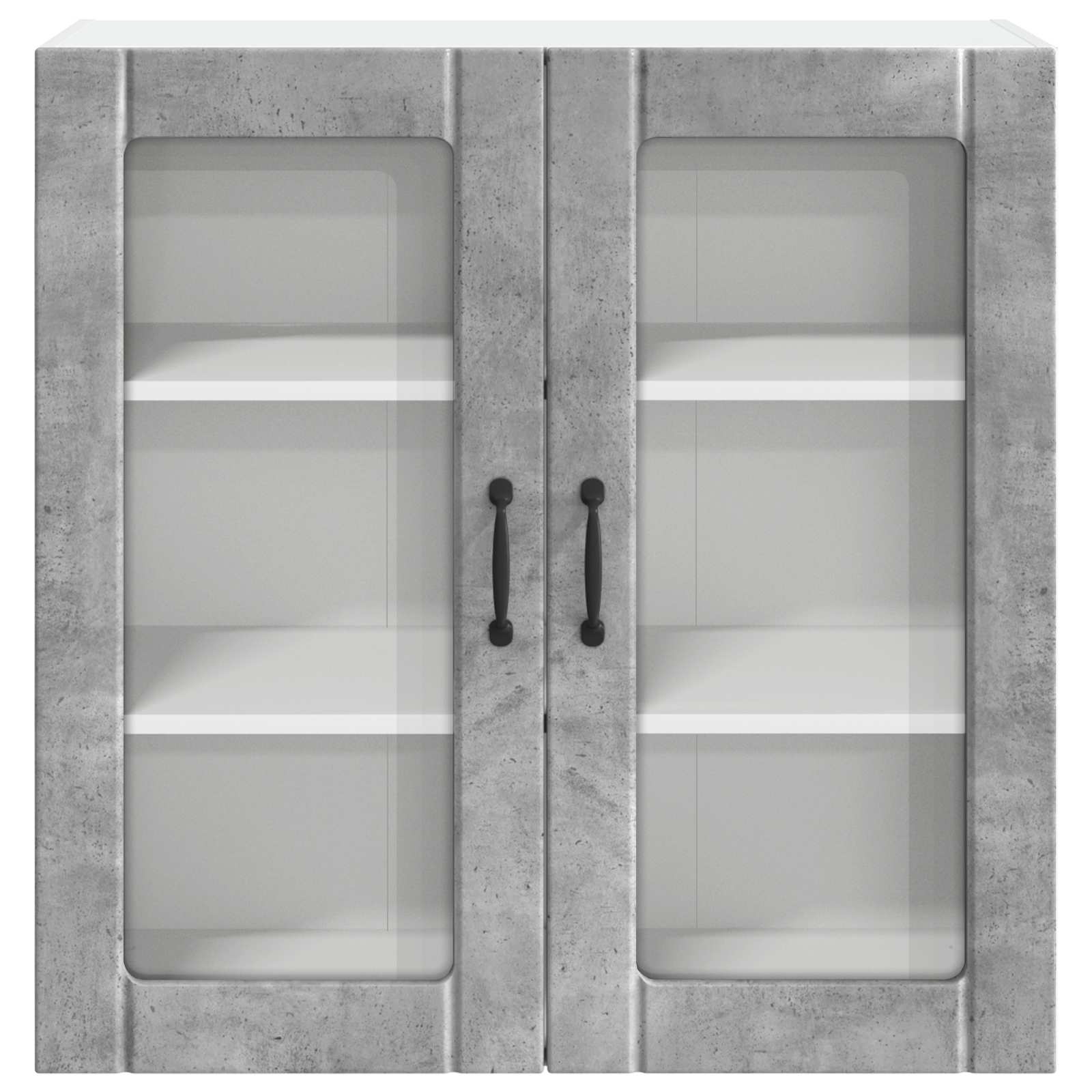 vidaXL Szafka szklana na ścianę LUCCA Betonowy szary 80 x 31 x 80 cm