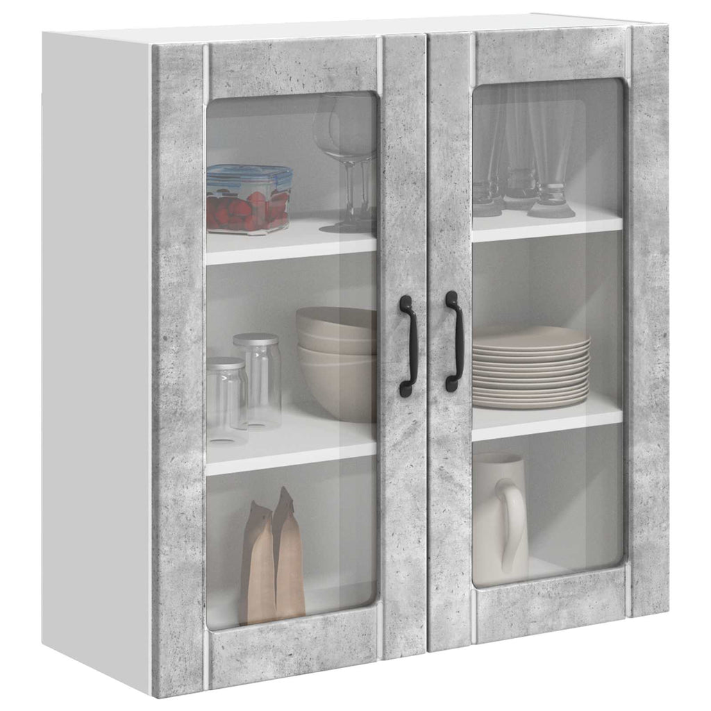 vidaXL Szafka szklana na ścianę LUCCA Betonowy szary 80 x 31 x 80 cm