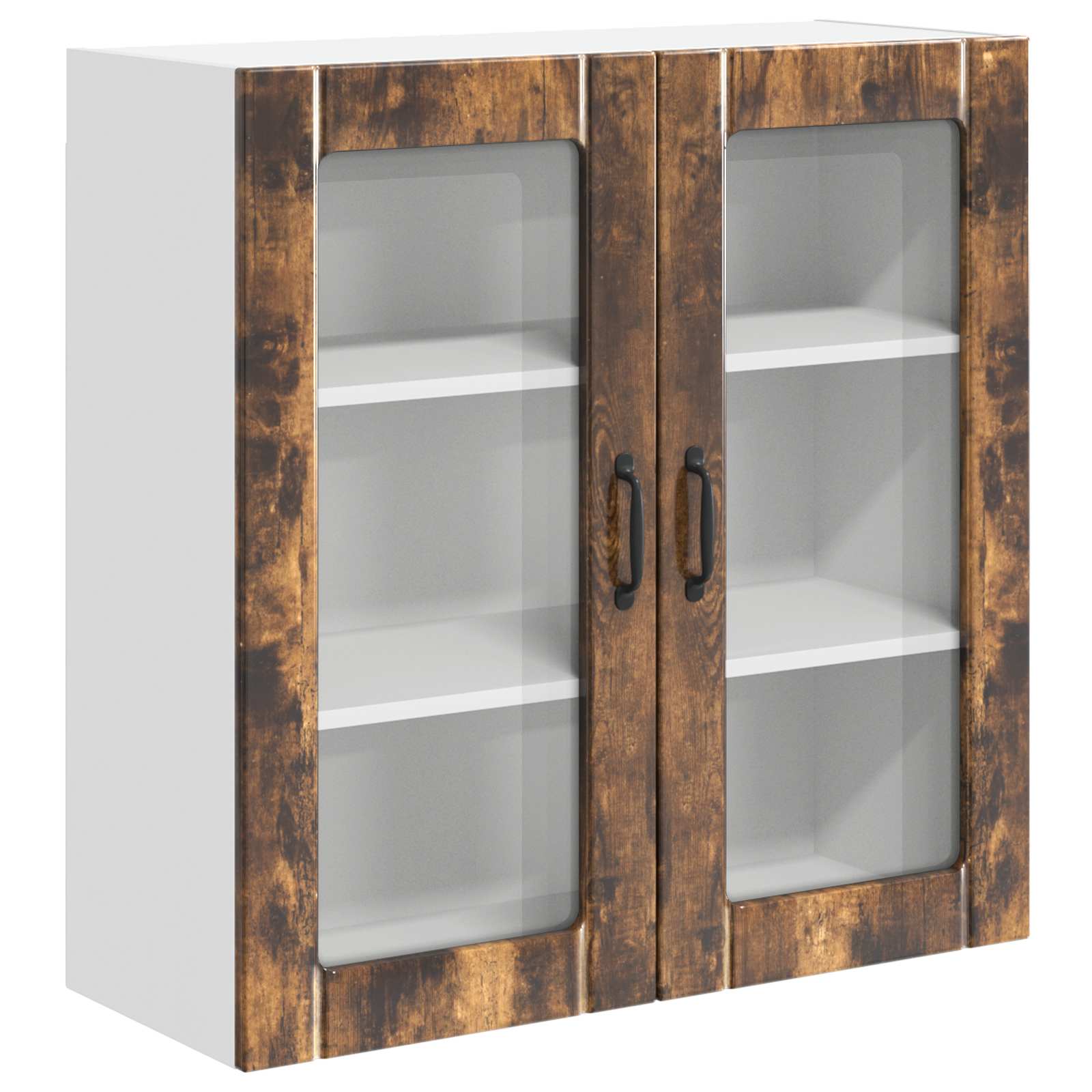 vidaXL Szafka szklana na ścianę LUCCA Dąb wędzony 80 x 31 x 80 cm