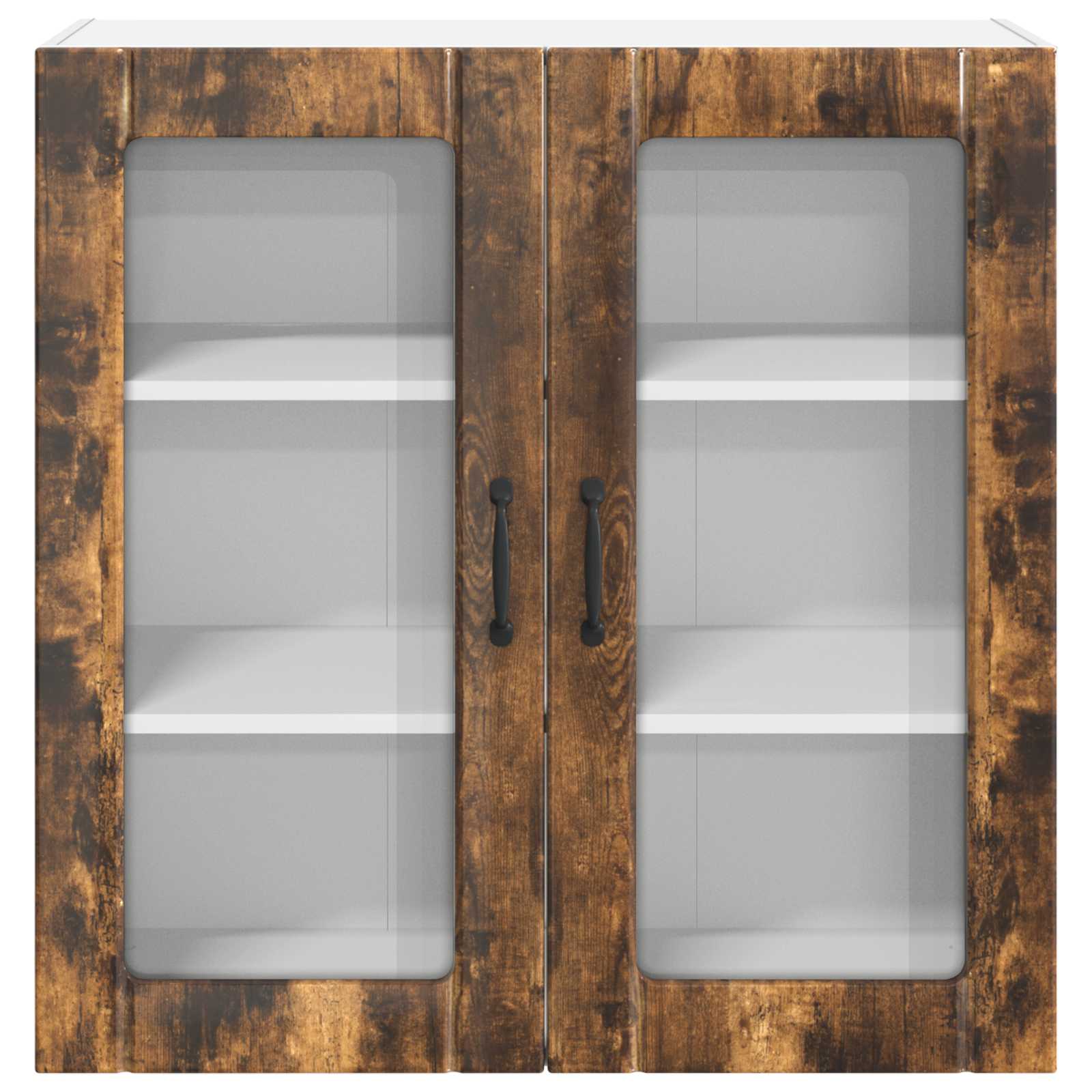 vidaXL Szafka szklana na ścianę LUCCA Dąb wędzony 80 x 31 x 80 cm