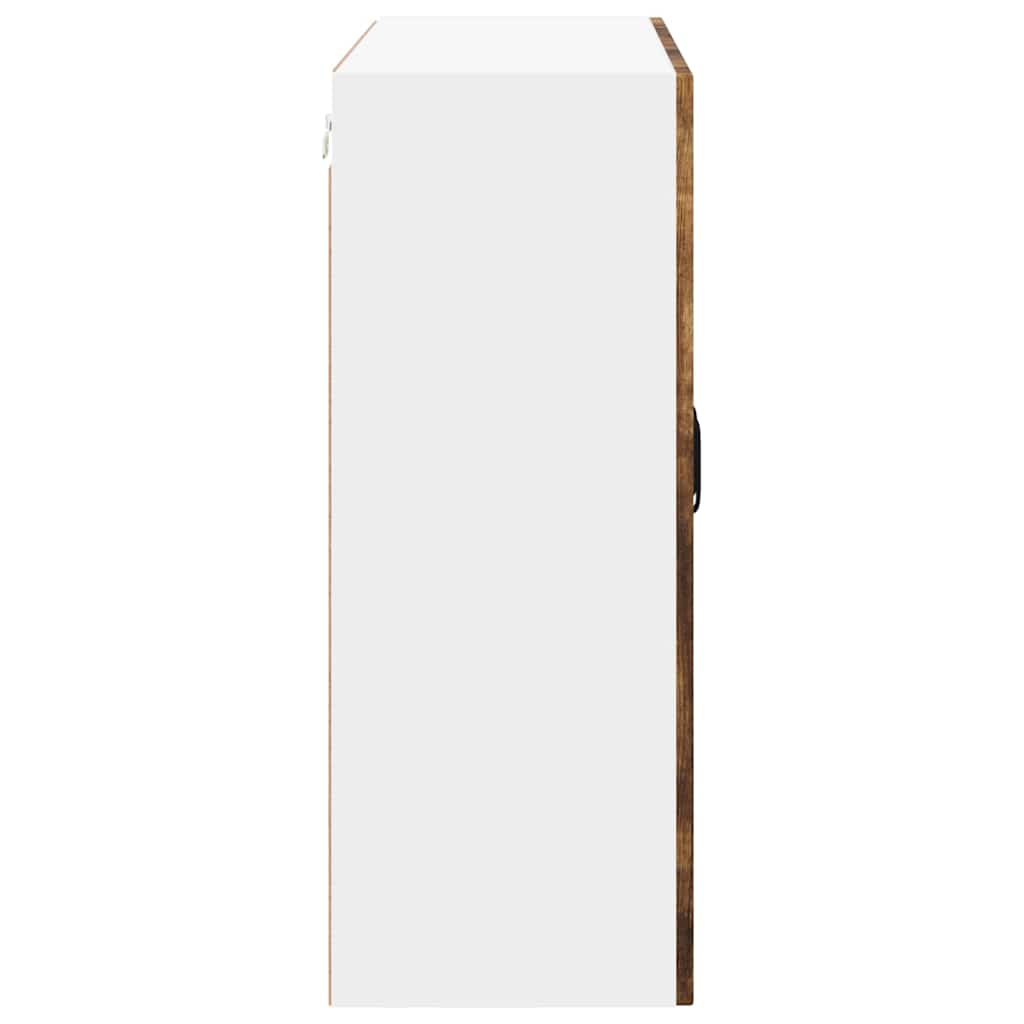 vidaXL Szafka szklana na ścianę LUCCA Dąb wędzony 80 x 31 x 80 cm