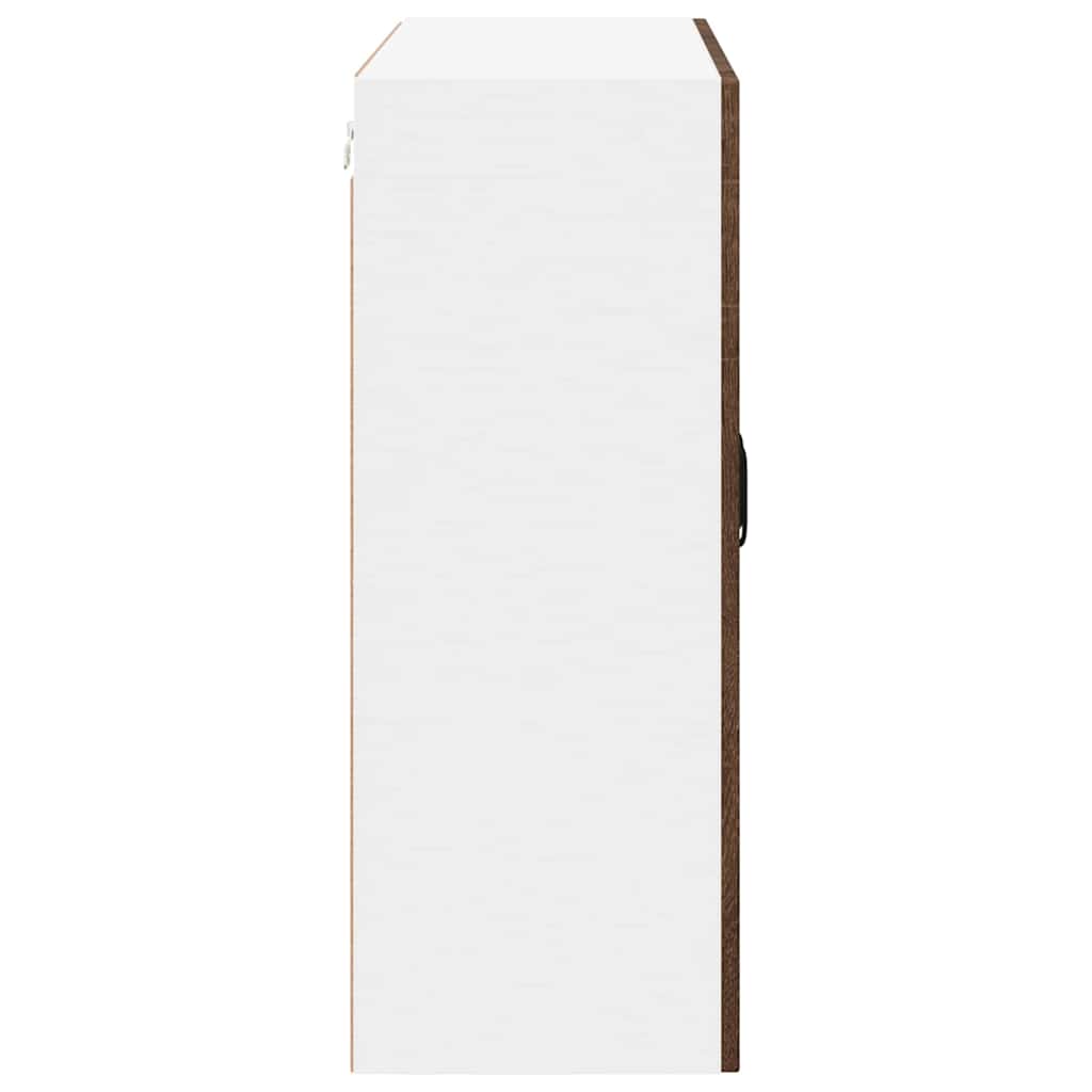 vidaXL Szafka szklana na ścianę LUCCA Brązowy dąb 80 x 31 x 80 cm