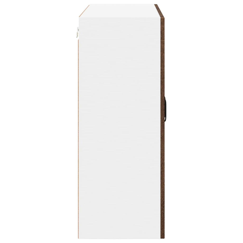vidaXL Szafka szklana na ścianę LUCCA Brązowy dąb 80 x 31 x 80 cm
