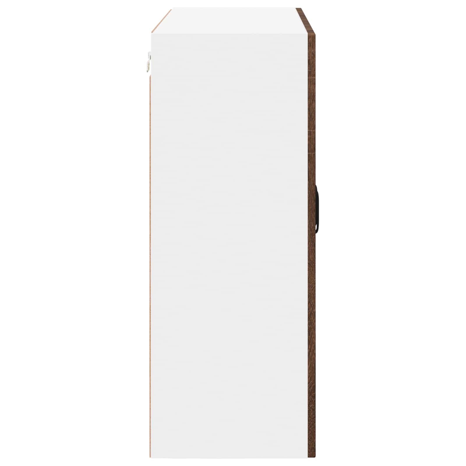 vidaXL Szafka szklana na ścianę LUCCA Brązowy dąb 80 x 31 x 80 cm