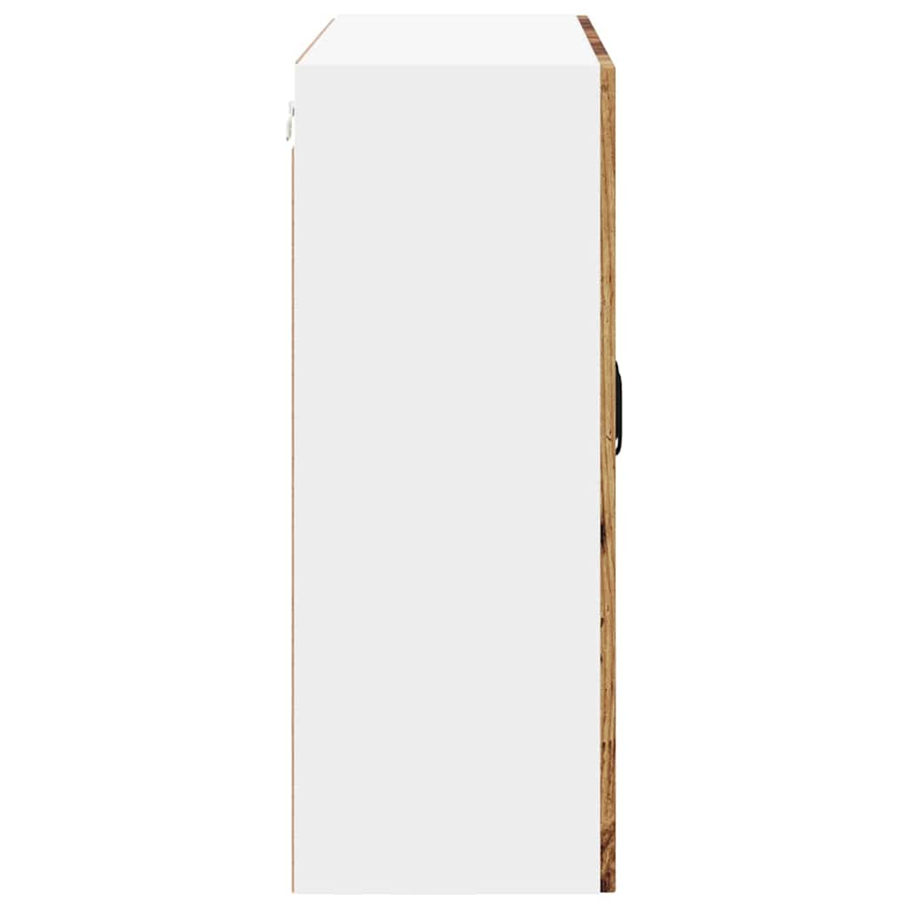 vidaXL Szafka szklana na ścianę LUCCA Stare drewno 80 x 31 x 80 cm