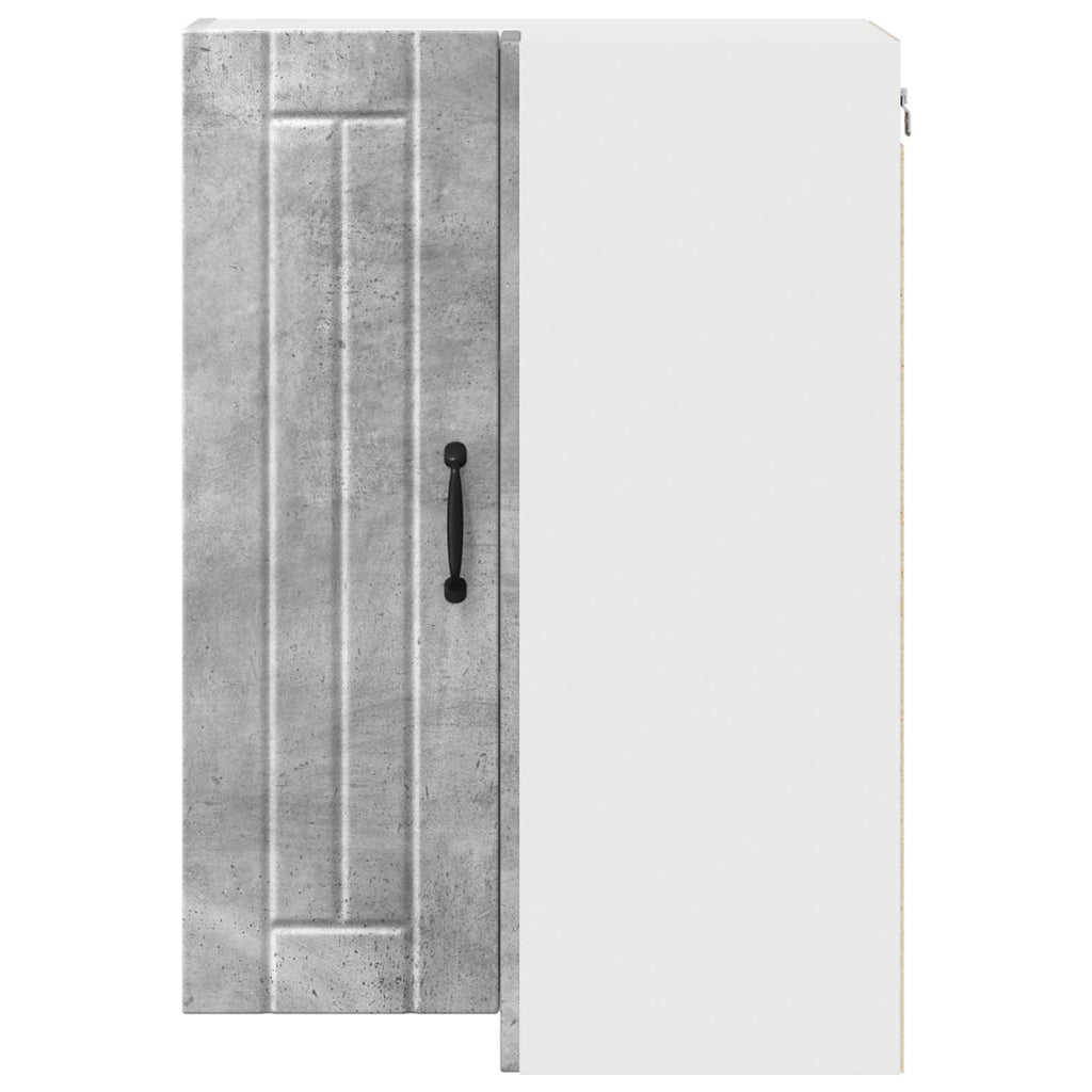 vidaXL Szafka narożna na ścianę LUCCA Betonowy szary 57 x 57 x 80 cm