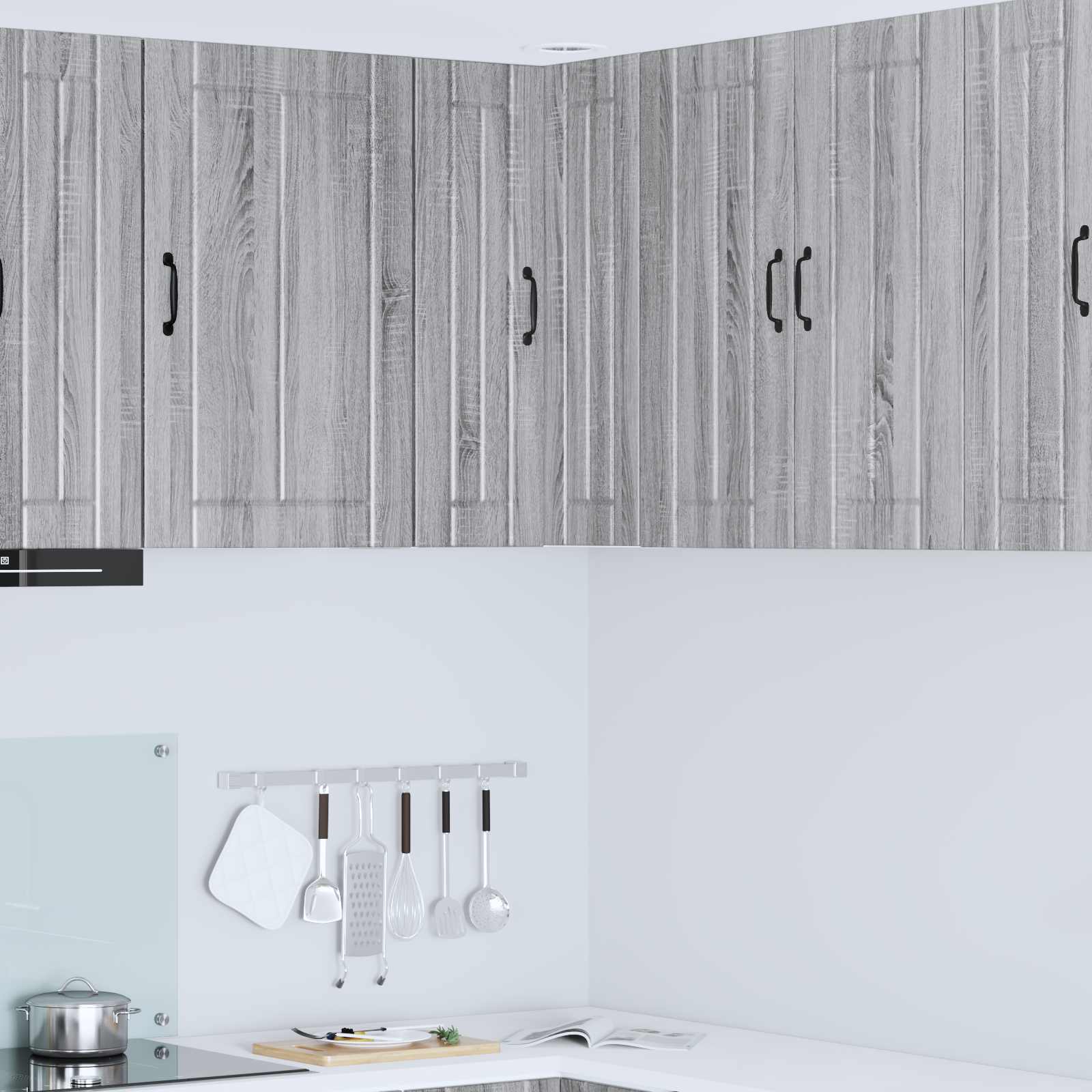 vidaXL Szafka narożna na ścianę LUCCA Szary Sonoma 57 x 57 x 80 cm