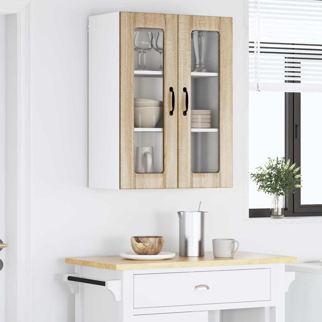 vidaXL Szafka szklana na ścianę LUCCA dąb Sonoma 60 x 31 x 80 cm