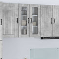 vidaXL Szafka szklana na ścianę LUCCA Betonowy szary 60 x 31 x 80 cm