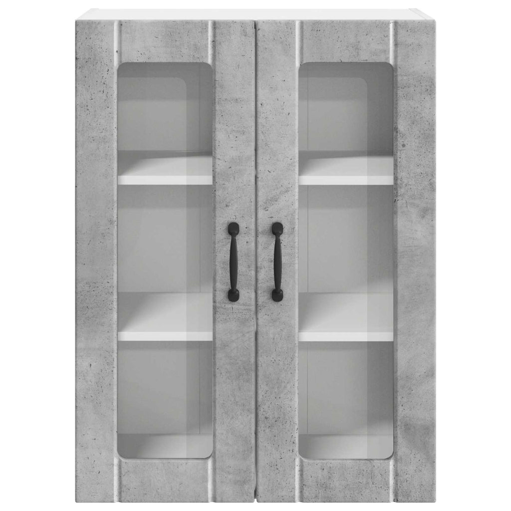 vidaXL Szafka szklana na ścianę LUCCA Betonowy szary 60 x 31 x 80 cm