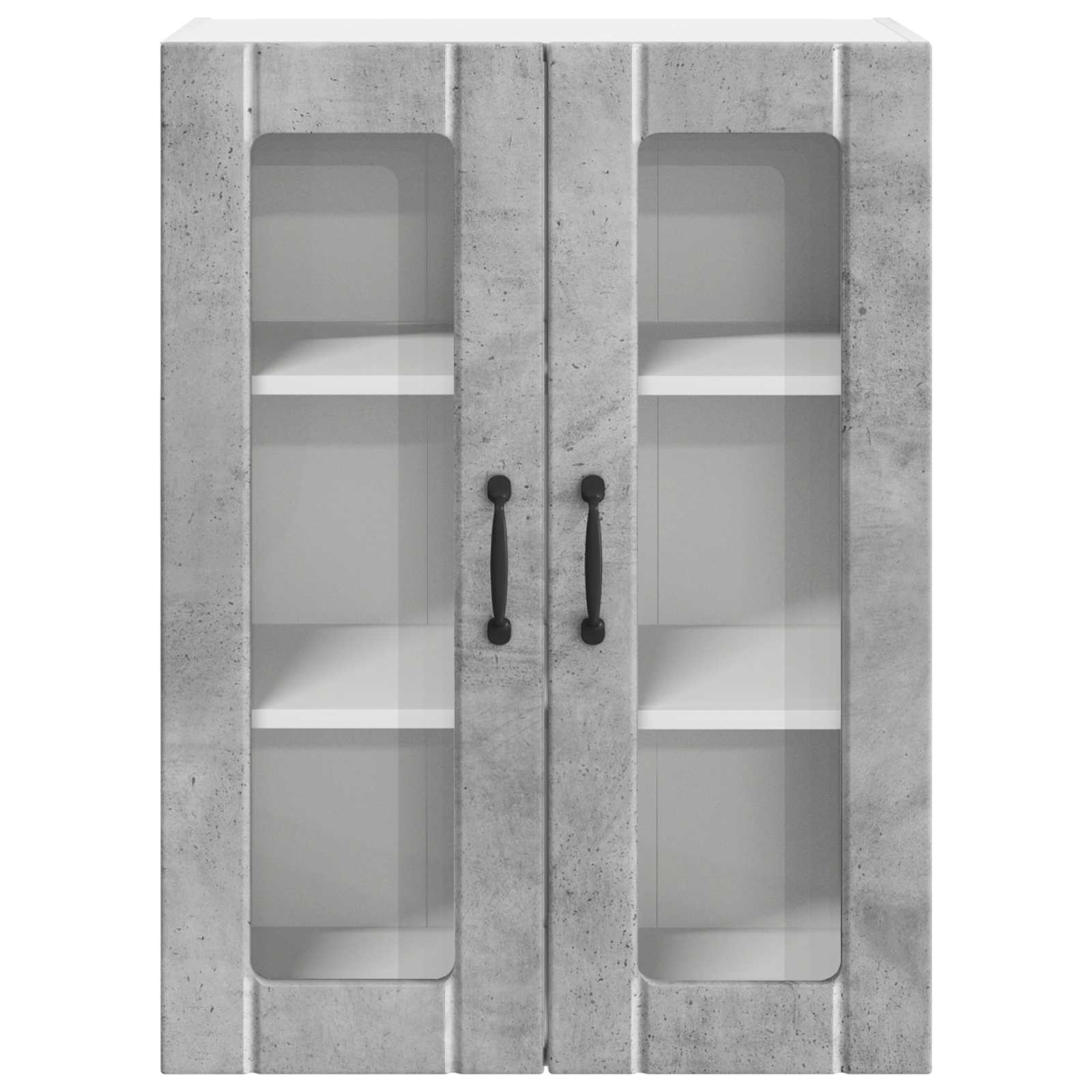 vidaXL Szafka szklana na ścianę LUCCA Betonowy szary 60 x 31 x 80 cm