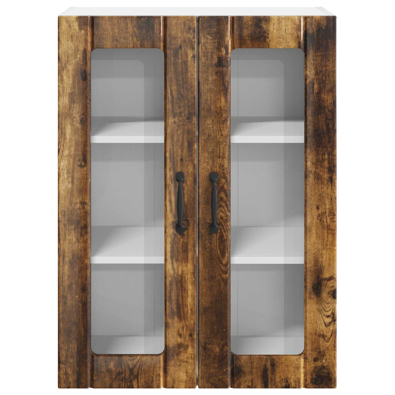 vidaXL Szafka szklana na ścianę LUCCA Dąb wędzony 60 x 31 x 80 cm