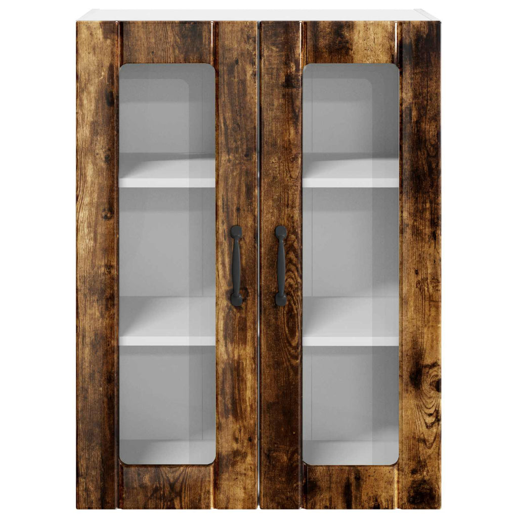 vidaXL Szafka szklana na ścianę LUCCA Dąb wędzony 60 x 31 x 80 cm