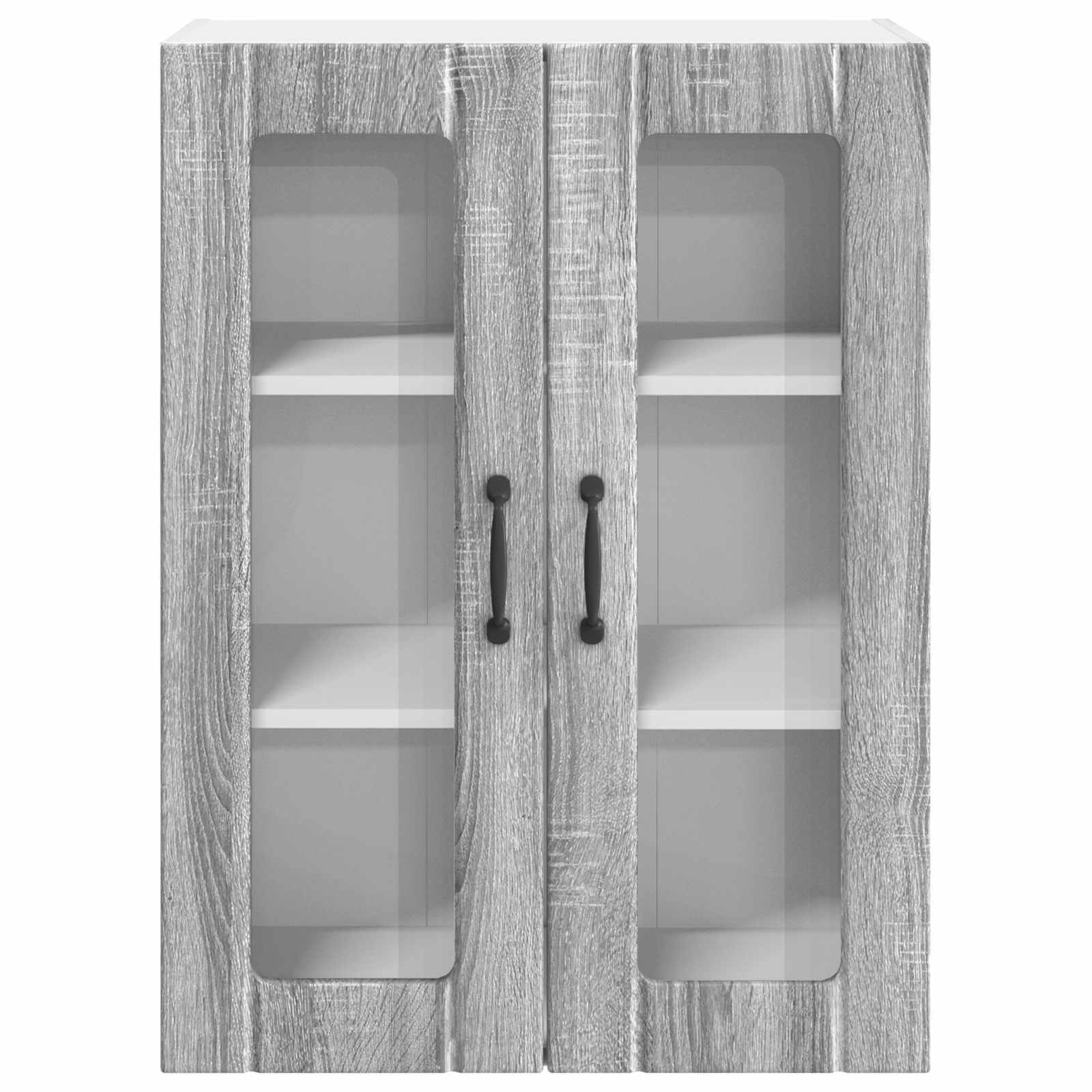 vidaXL Szafka szklana na ścianę LUCCA Szary Sonoma 60 x 31 x 80 cm