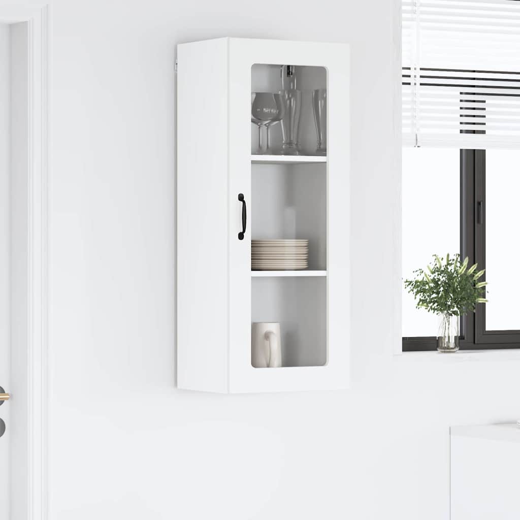 vidaXL Szafka szklana na ścianę LUCCA Biały 40 x 31 x 100 cm