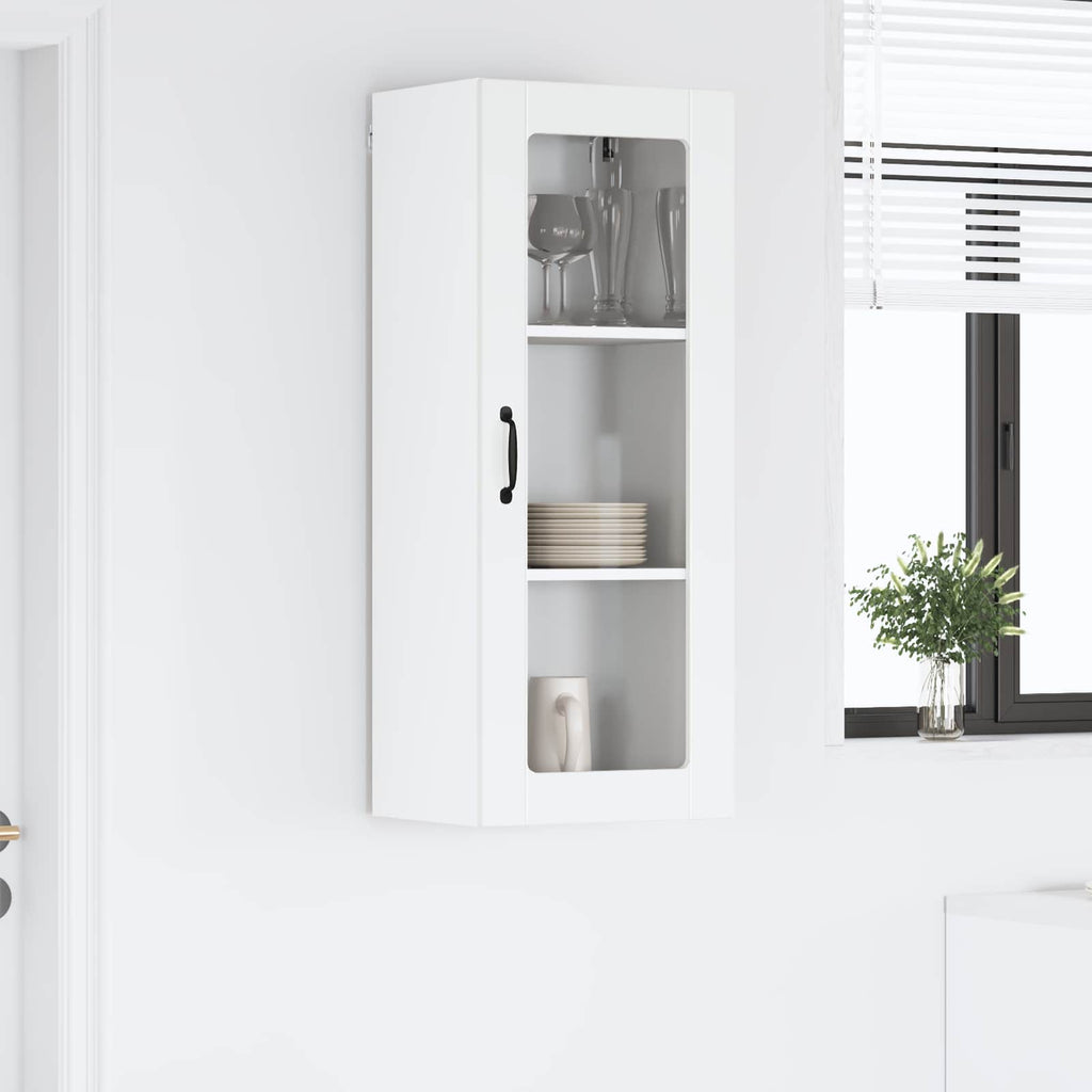 vidaXL Szafka szklana na ścianę LUCCA Biały 40 x 31 x 100 cm