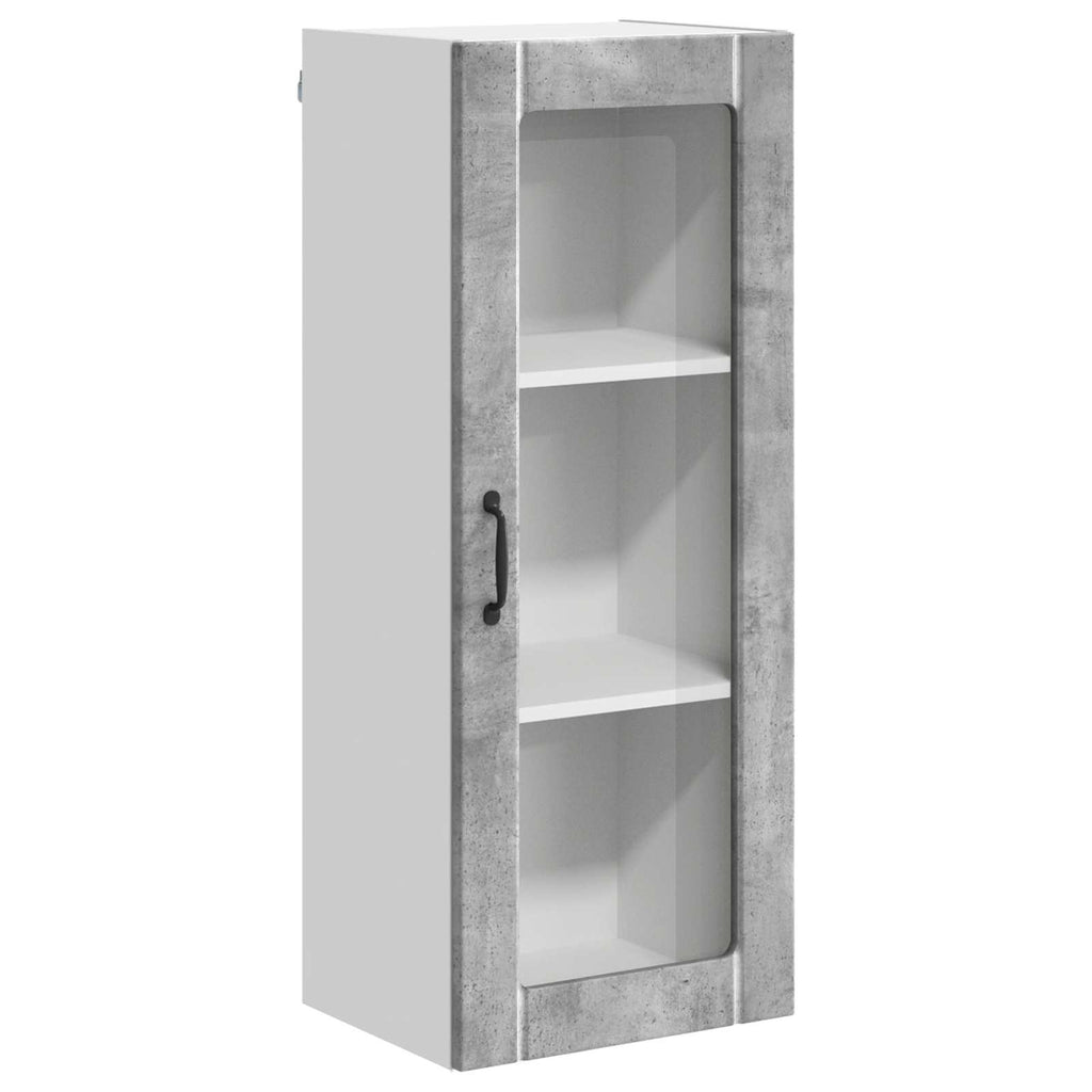 vidaXL Szafka szklana na ścianę LUCCA Betonowy szary 40 x 31 x 100 cm