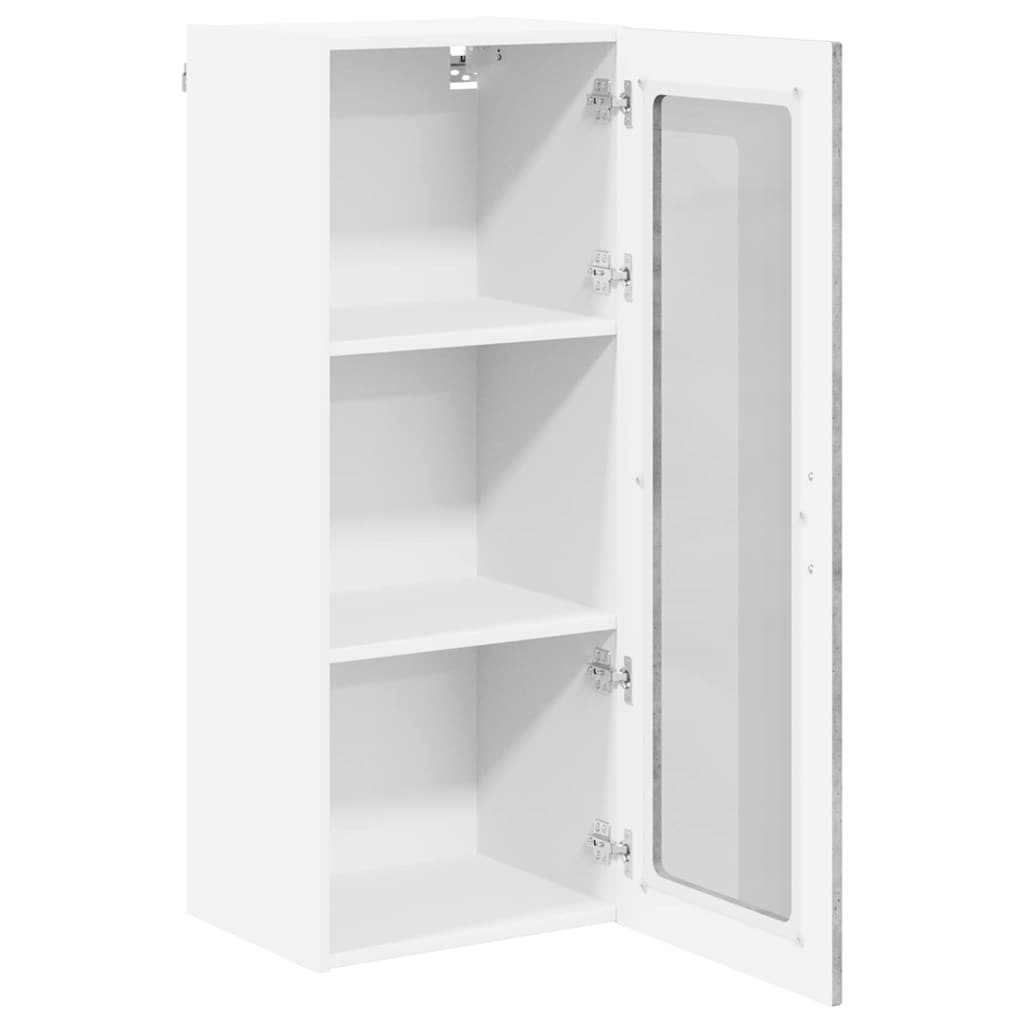 vidaXL Szafka szklana na ścianę LUCCA Betonowy szary 40 x 31 x 100 cm