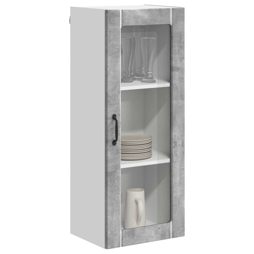 vidaXL Szafka szklana na ścianę LUCCA Betonowy szary 40 x 31 x 100 cm