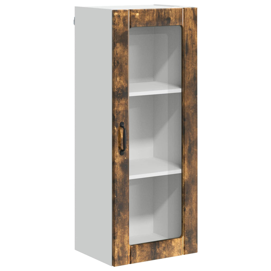 vidaXL Szafka szklana na ścianę LUCCA Dąb wędzony 40 x 31 x 100 cm