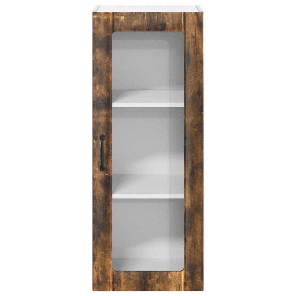 vidaXL Szafka szklana na ścianę LUCCA Dąb wędzony 40 x 31 x 100 cm