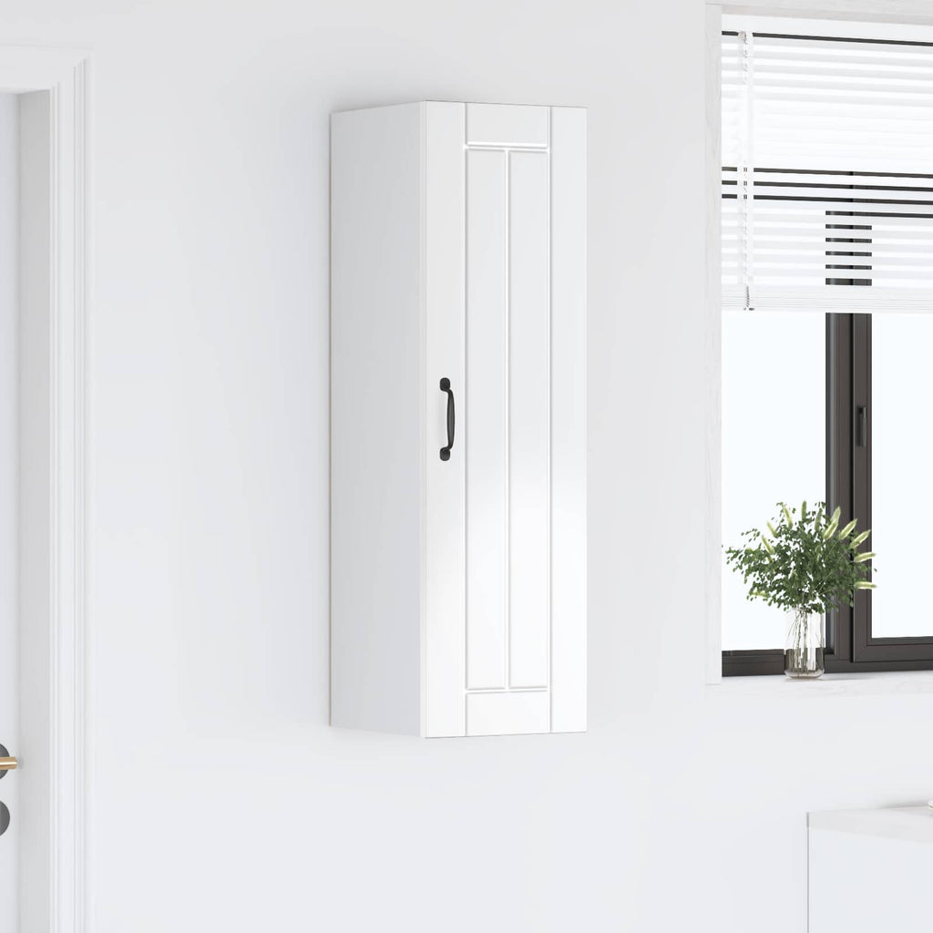 vidaXL Szafka ścienna LUCCA Biały wysoki połysk 30 x 31 x 100 cm