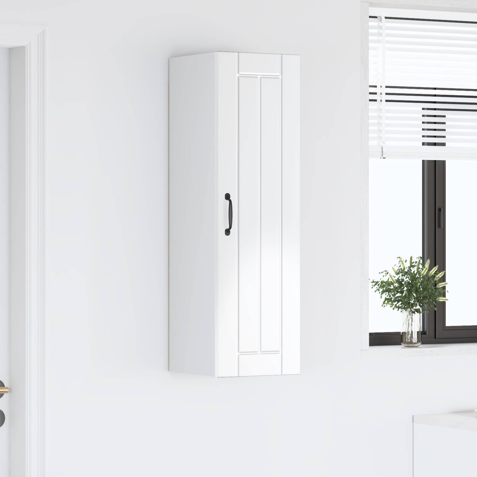 vidaXL Szafka ścienna LUCCA Biały wysoki połysk 30 x 31 x 100 cm