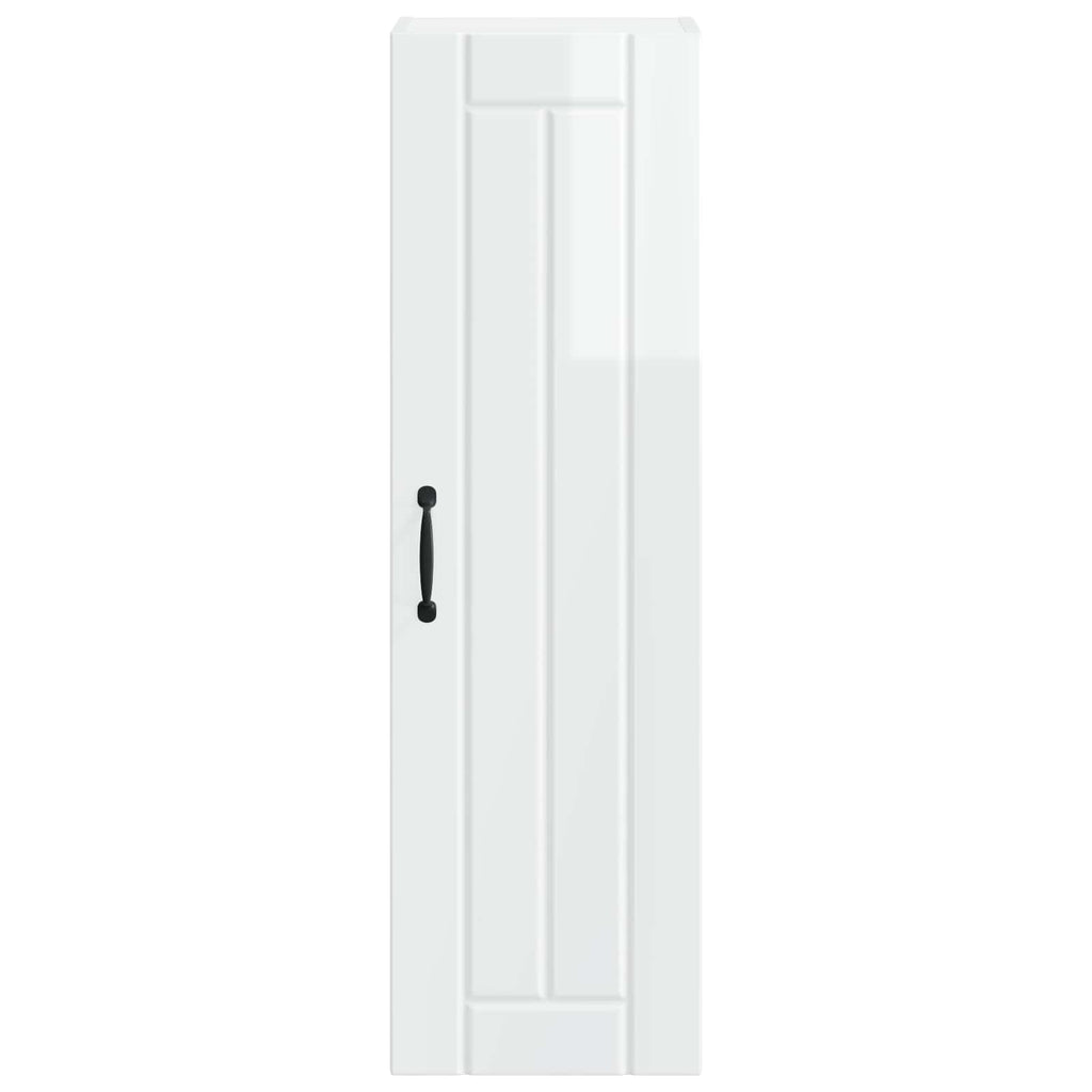 vidaXL Szafka ścienna LUCCA Biały wysoki połysk 30 x 31 x 100 cm