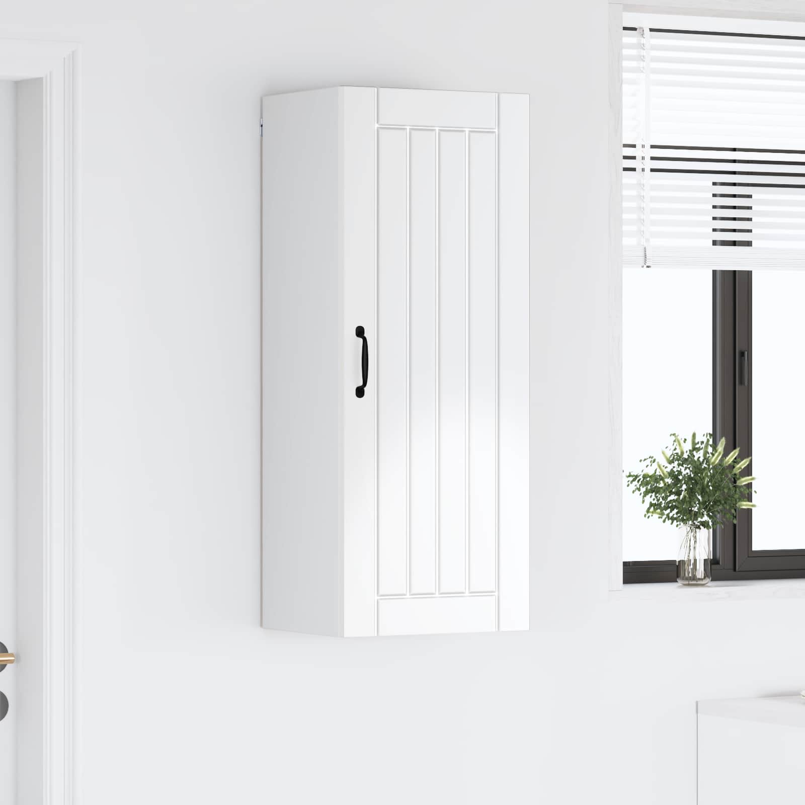 vidaXL Szafka ścienna LUCCA Biały wysoki połysk 40 x 31 x 100 cm