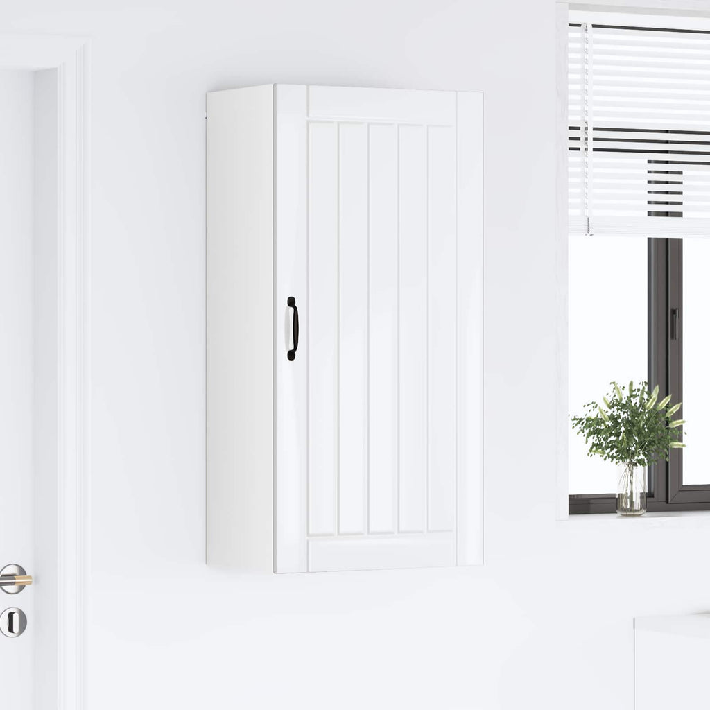 vidaXL Szafka ścienna LUCCA Biały wysoki połysk 50 x 31 x 100 cm