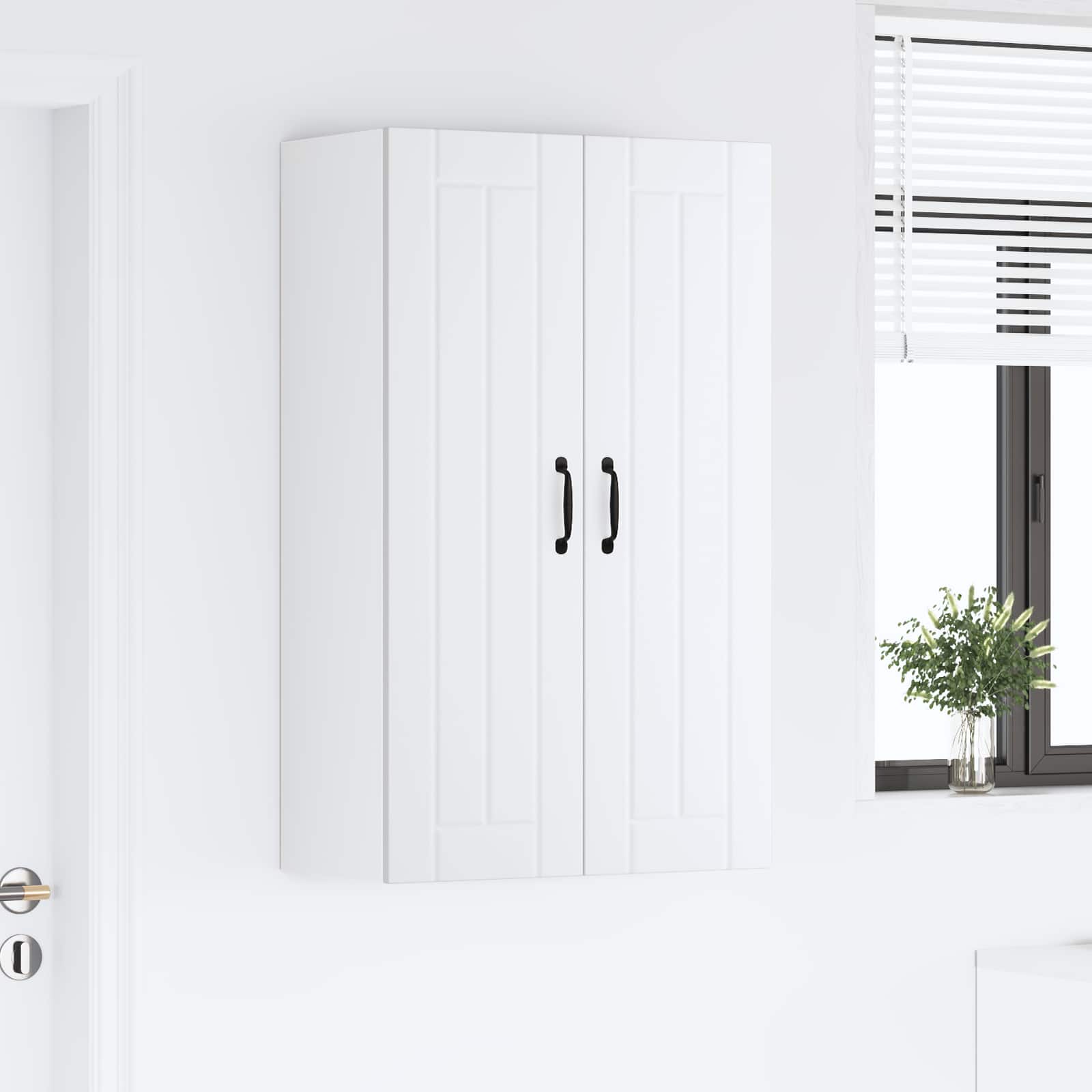 vidaXL Szafka ścienna LUCCA Biały 60 x 31 x 100 cm Drewno inżynieryjne