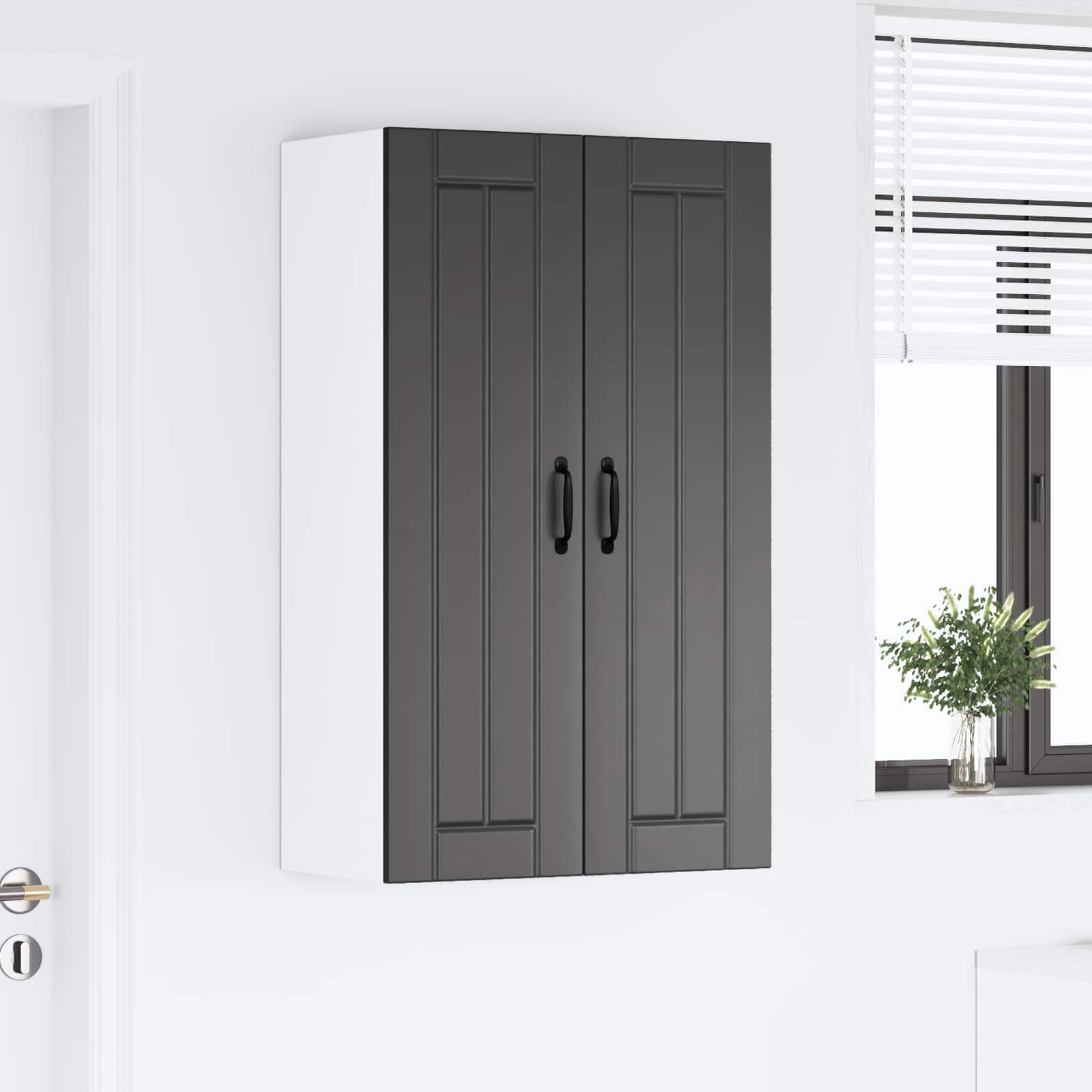 vidaXL Szafka ścienna LUCCA Czarny 60 x 31 x 100 cm
