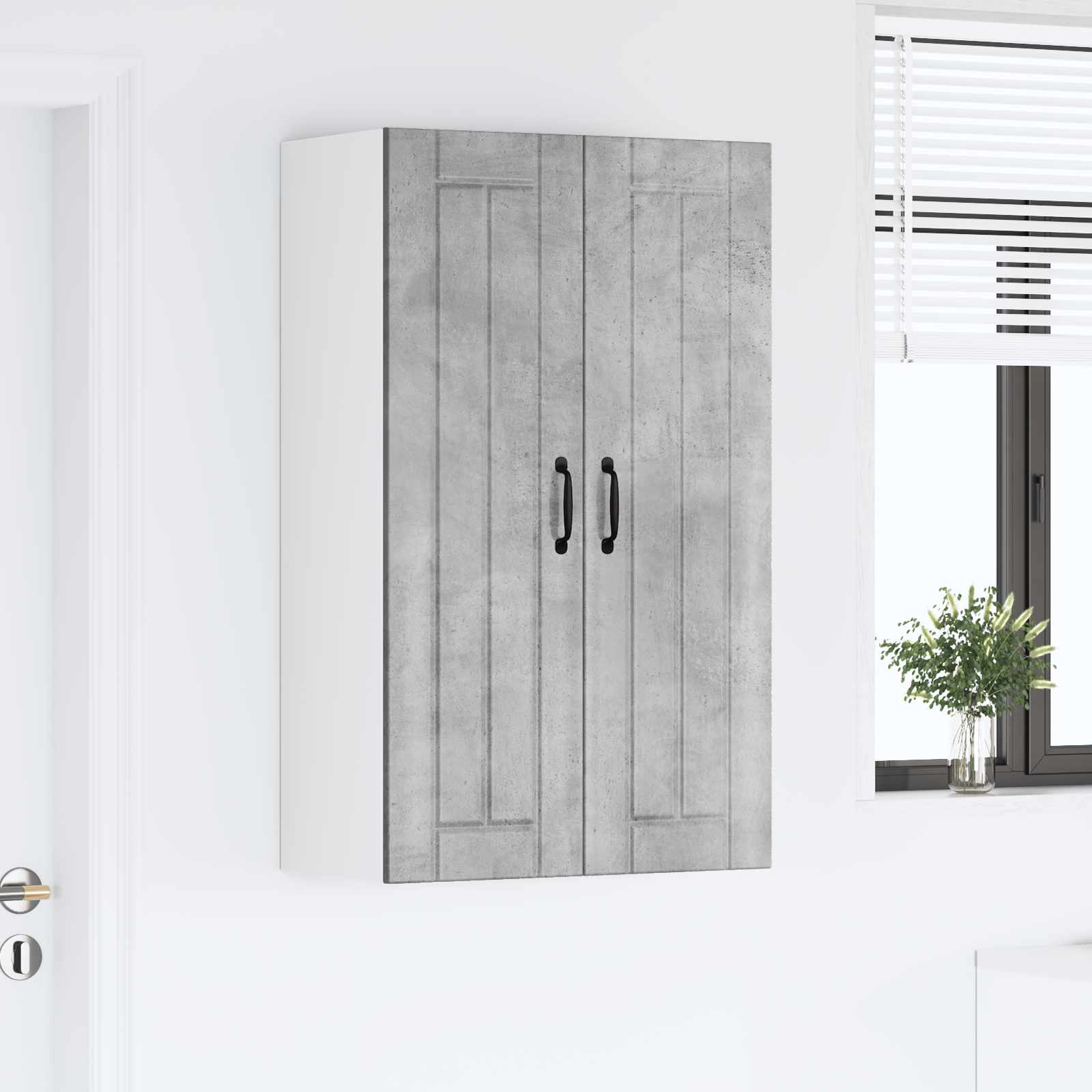 vidaXL Szafka ścienna LUCCA Betonowy szary 60 x 31 x 100 cm