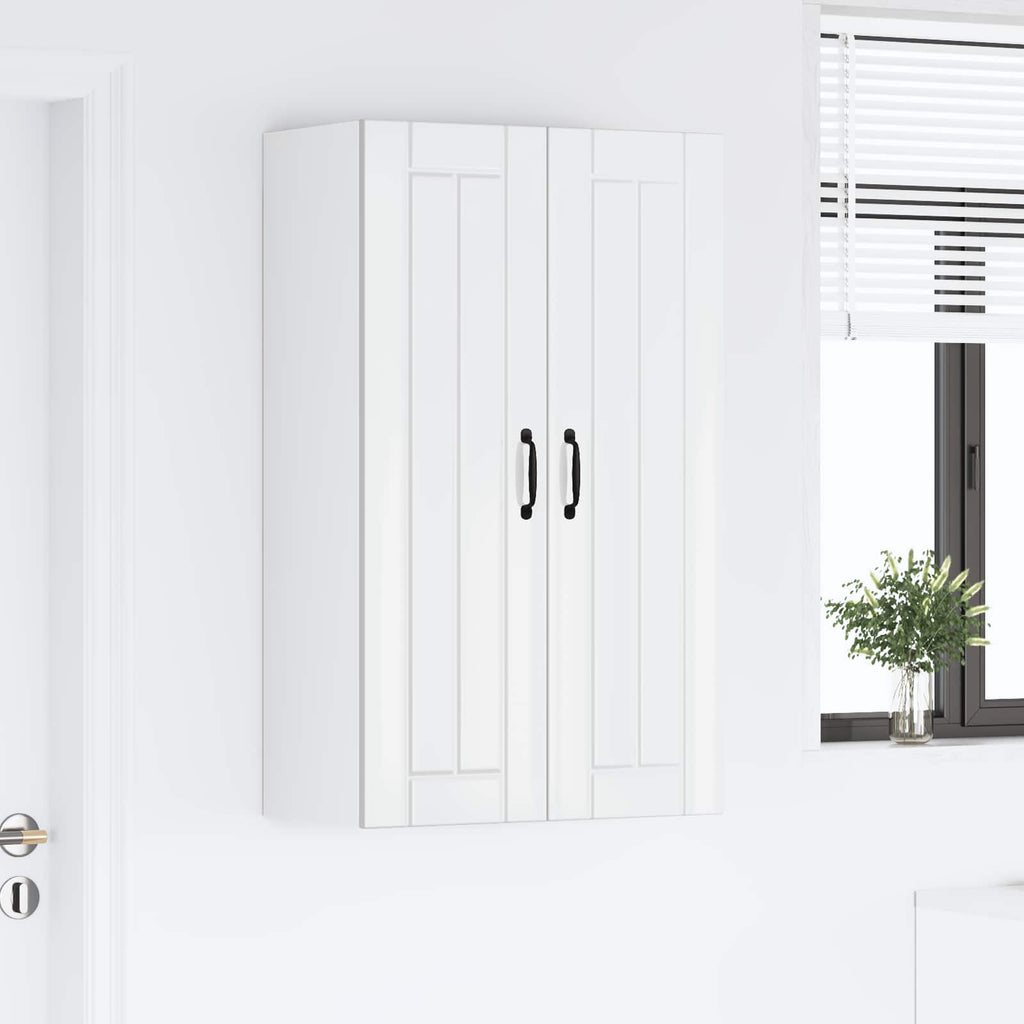 vidaXL Szafka ścienna LUCCA Biały wysoki połysk 60 x 31 x 100 cm