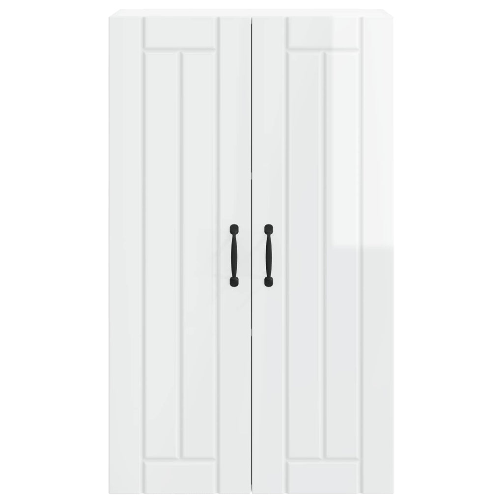 vidaXL Szafka ścienna LUCCA Biały wysoki połysk 60 x 31 x 100 cm