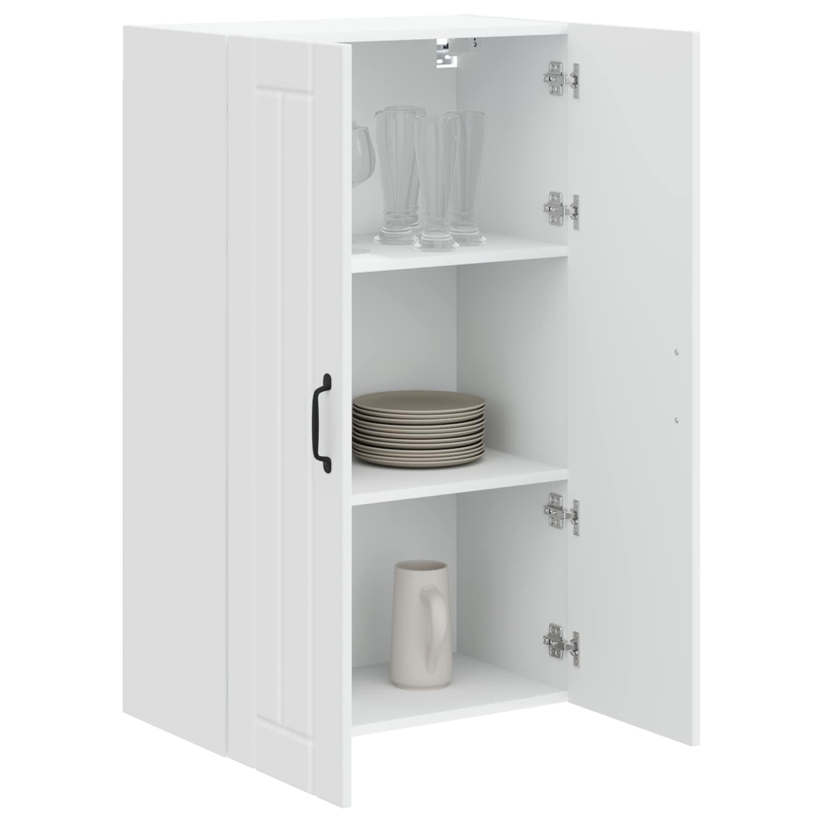 vidaXL Szafka ścienna LUCCA Biały wysoki połysk 60 x 31 x 100 cm