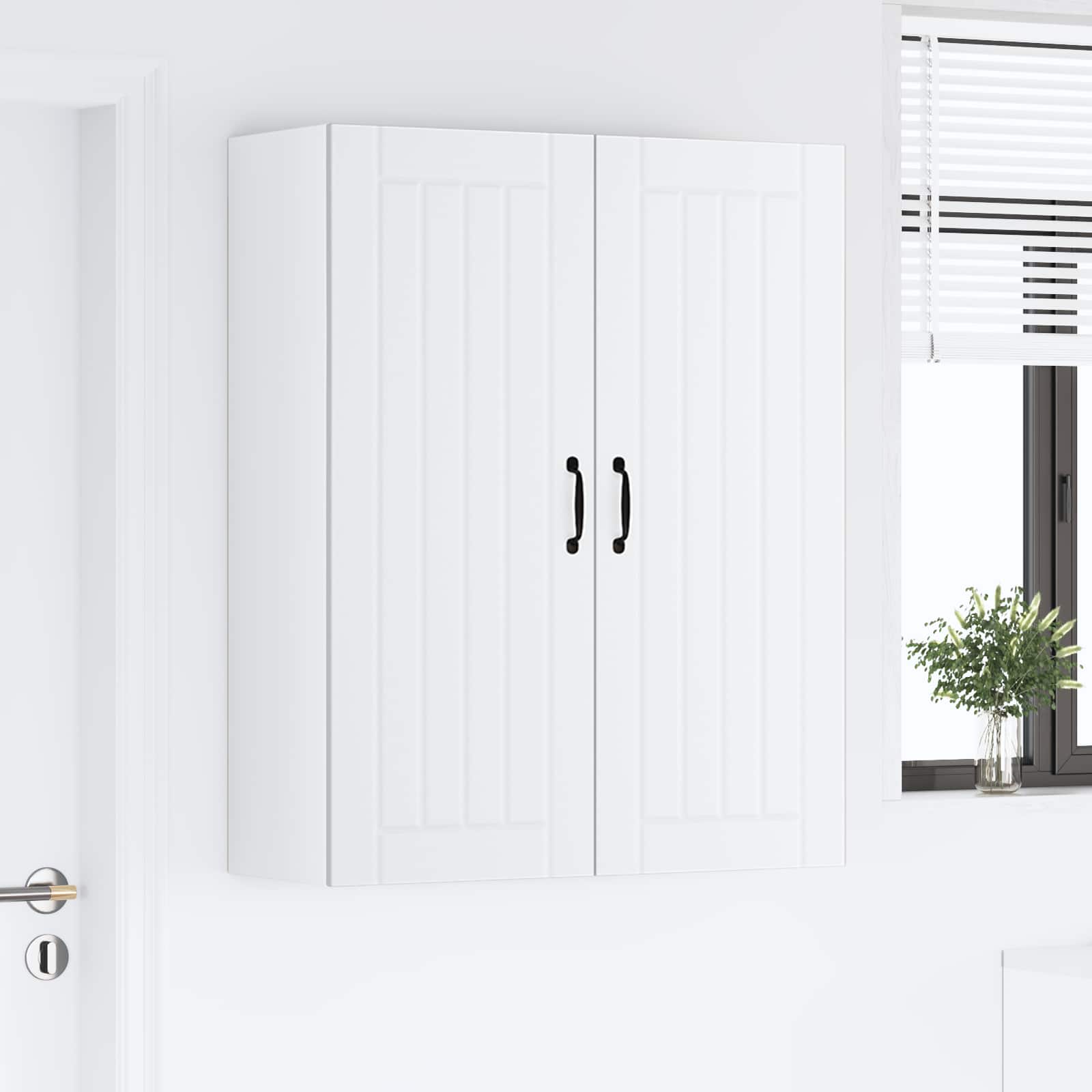vidaXL Szafka ścienna LUCCA Biały 80 x 31 x 100 cm Drewno inżynieryjne